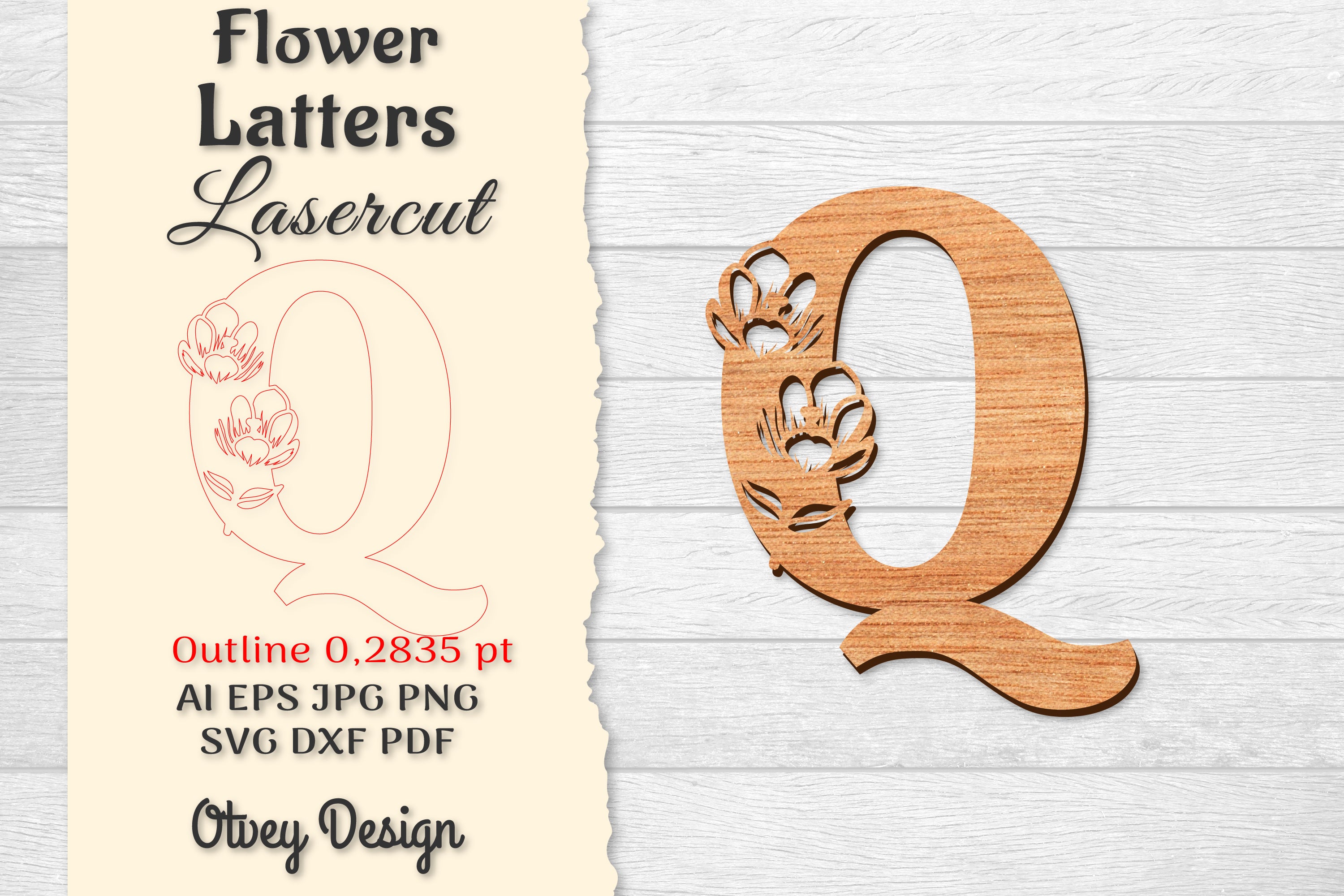 5 Flower Letters Laser Cut SVG Bundle 99 - CraftNest - Digital Crafting and Art