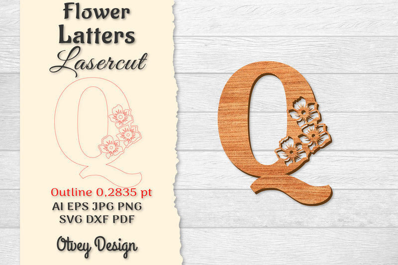 Flower Letters Laser Cut File SVG Bundle 116 - CraftNest - Digital Crafting and Art
