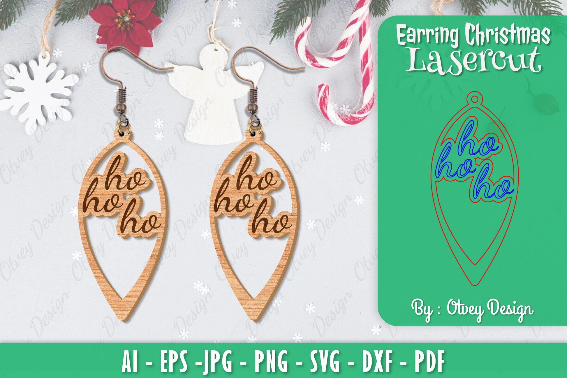 Christmas Earrings SVG Bundle 56 - CraftNest - Digital Crafting and Art
