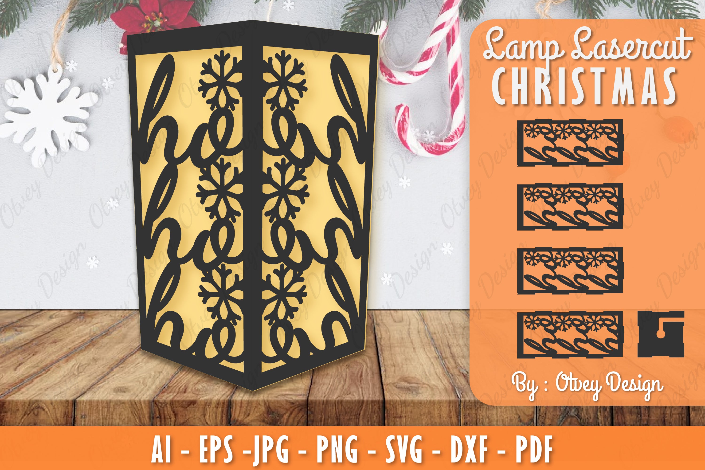 Christmas Lamp Lasercut SVG Bundle 9 - CraftNest - Digital Crafting and Art