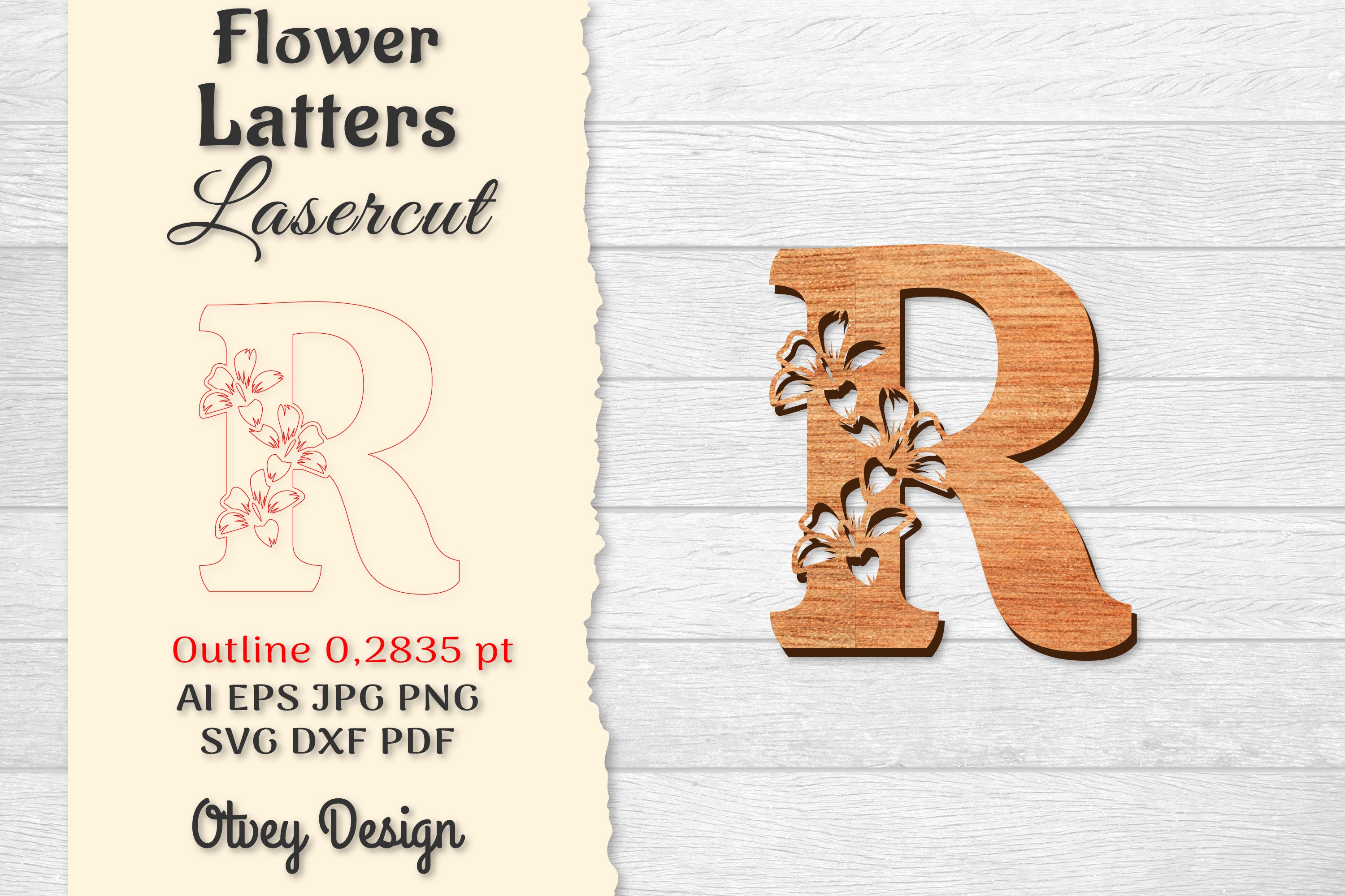 Flower Letters Laser Cut SVG Bundle 147 - CraftNest - Digital Crafting and Art