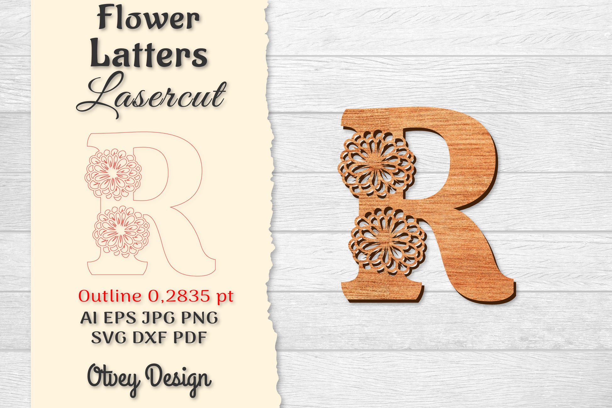 Flower Letters Laser Cut SVG Bundle 45 - CraftNest - Digital Crafting and Art