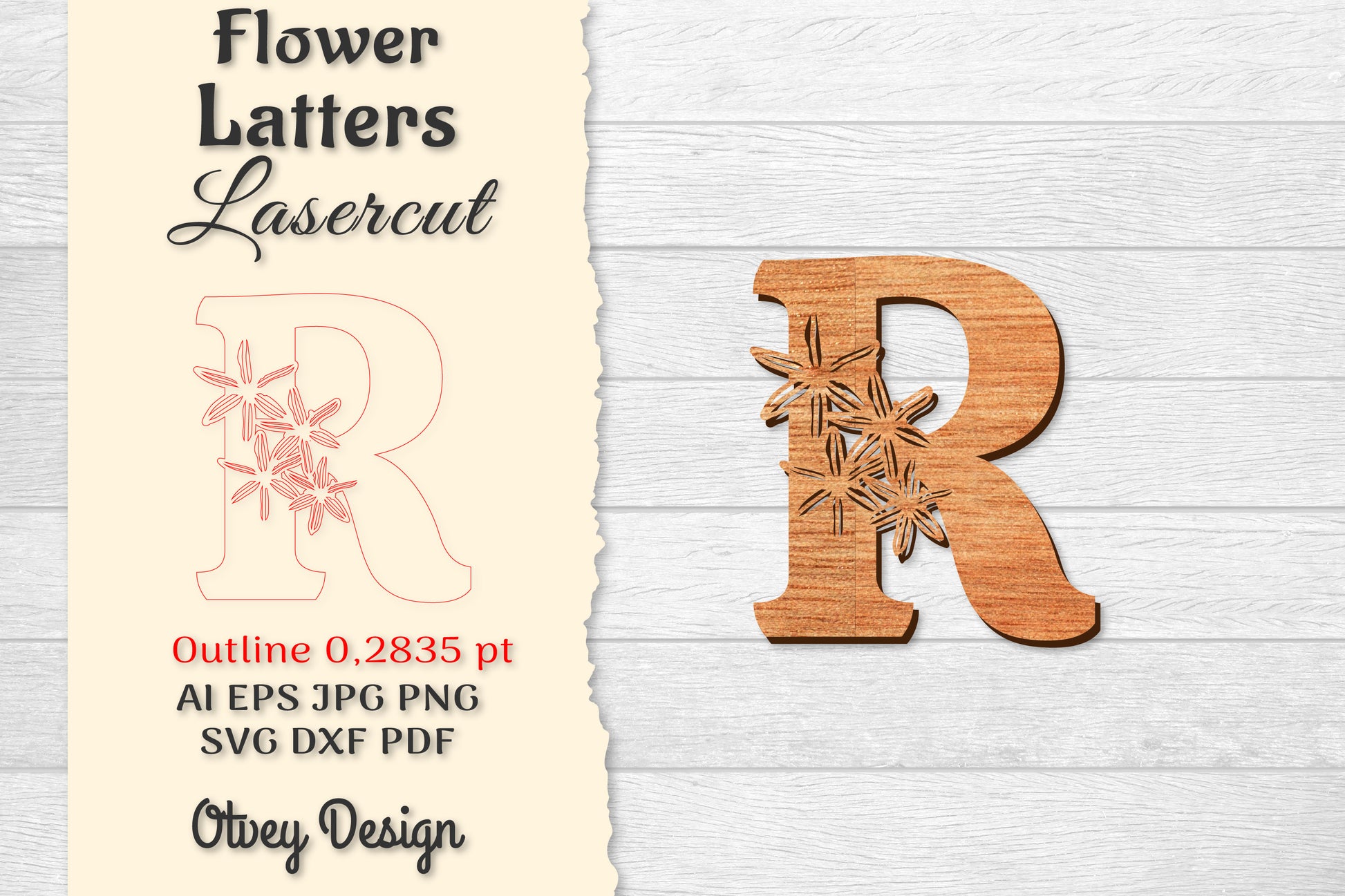 Flower Letters Laser Cut File SVG Bundle 38 - CraftNest - Digital Crafting and Art
