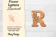 Flower Letters Laser Cut File SVG Bundle 38 - CraftNest - Digital Crafting and Art