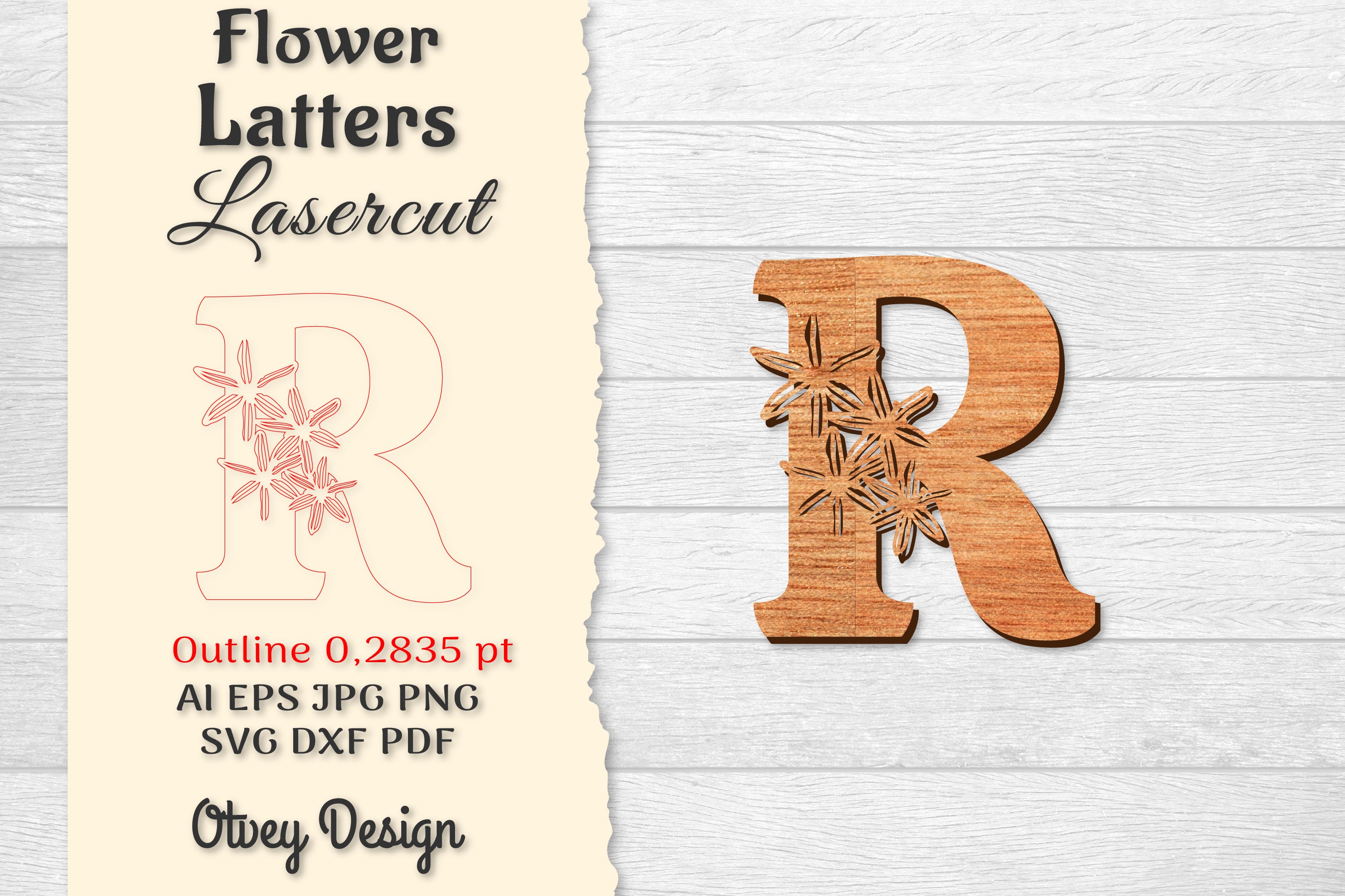 Flower Letters Laser Cut File SVG Bundle 38 - CraftNest - Digital Crafting and Art