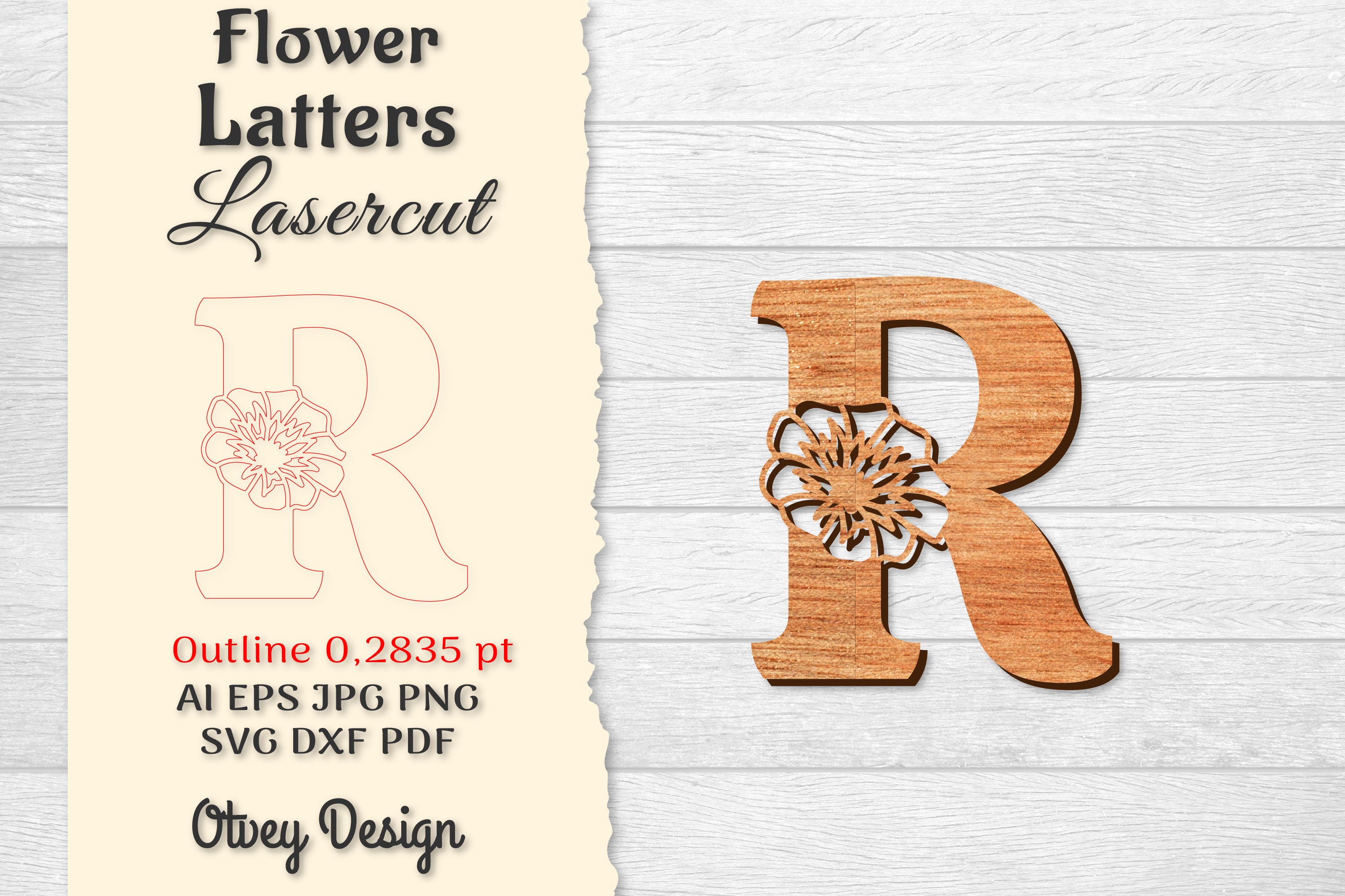Flower Letters Laser Cut File SVG Bundle 10 - CraftNest - Digital Crafting and Art