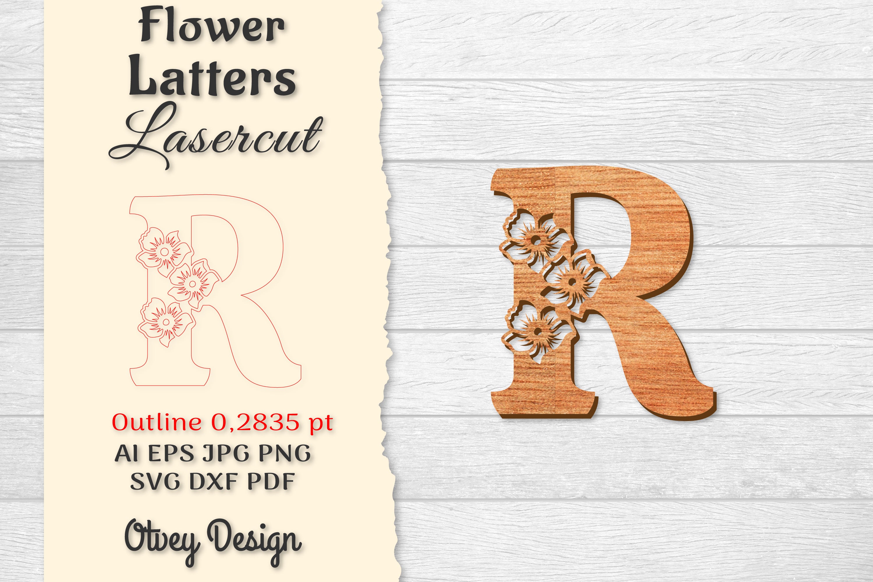 Flower Letters Laser Cut SVG Bundle 133 - CraftNest - Digital Crafting and Art