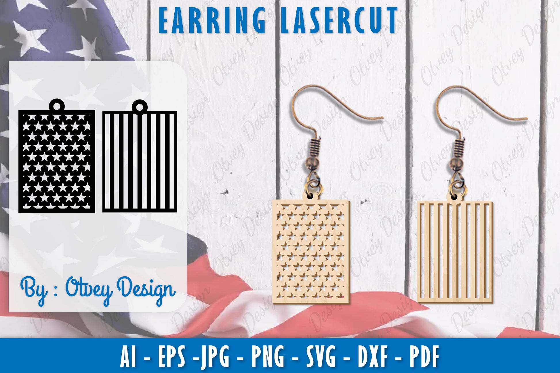 4th of July Earring SVG Bundle 10 - CraftNest - Digital Crafting and Art