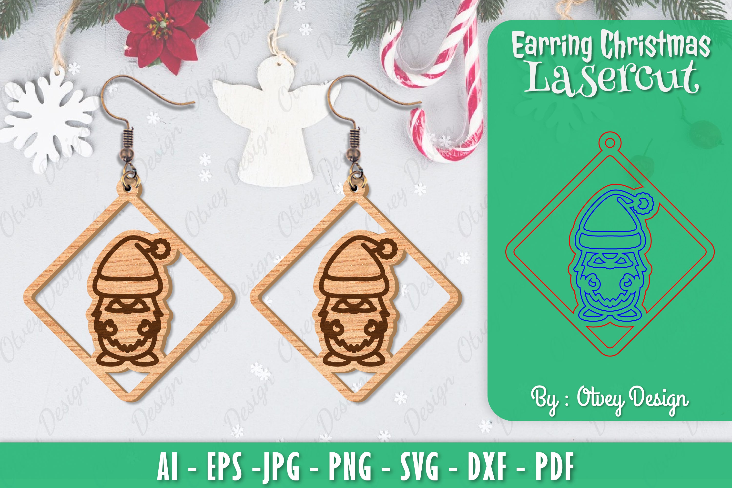 Christmas Earrings SVG Bundle