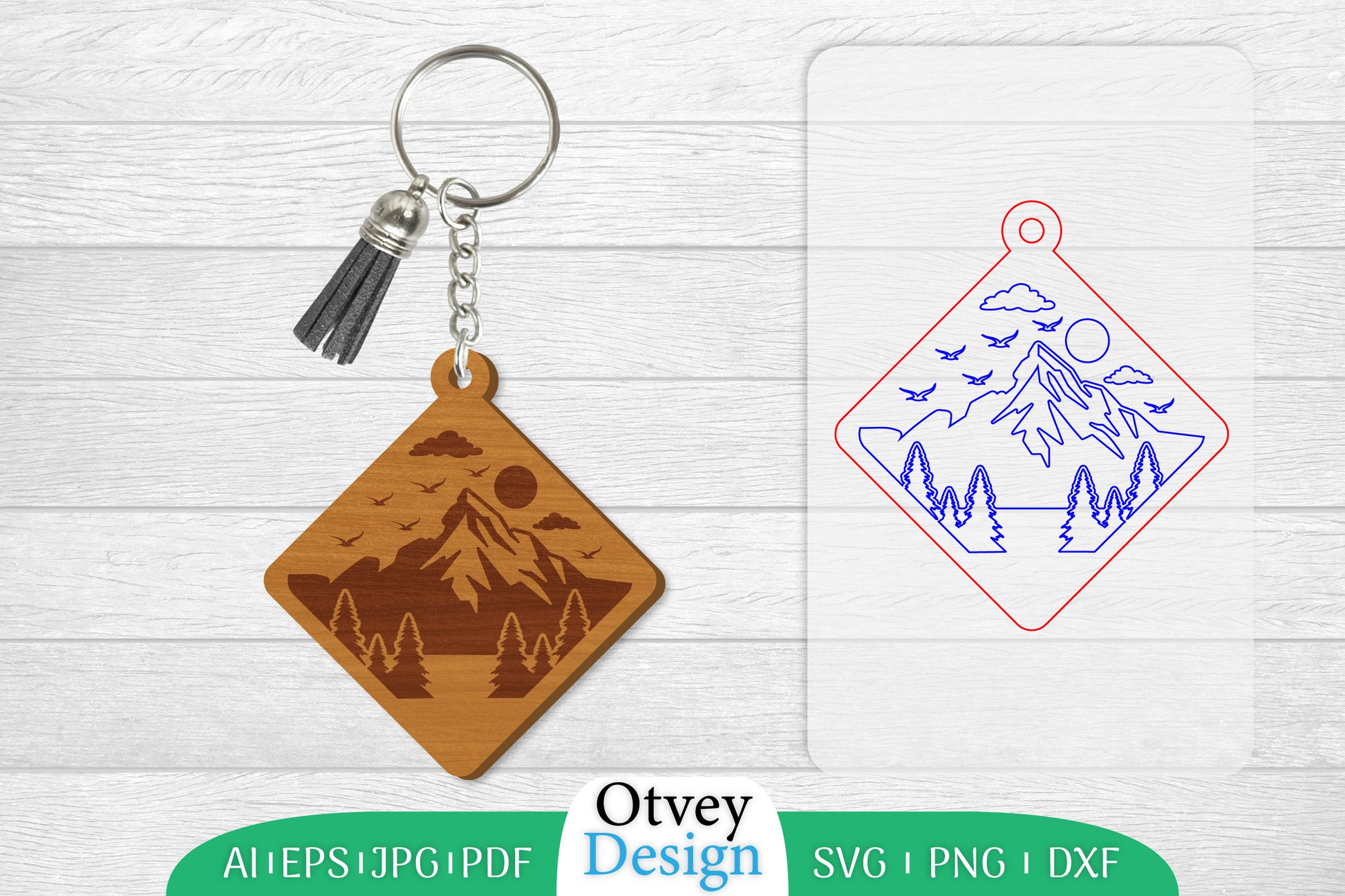 Sunset Mountain Keychain SVG Bundle 14 - CraftNest - Digital Crafting and Art