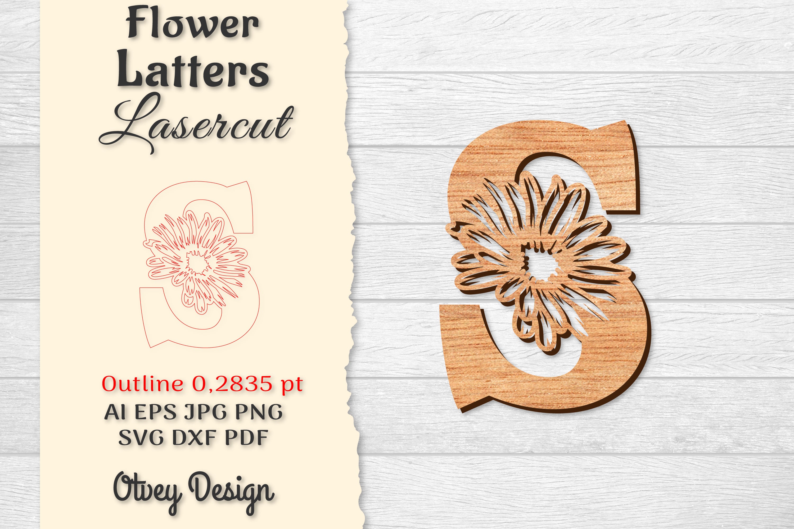 Flower Letters Laser Cut SVG Bundle 14 - CraftNest - Digital Crafting and Art