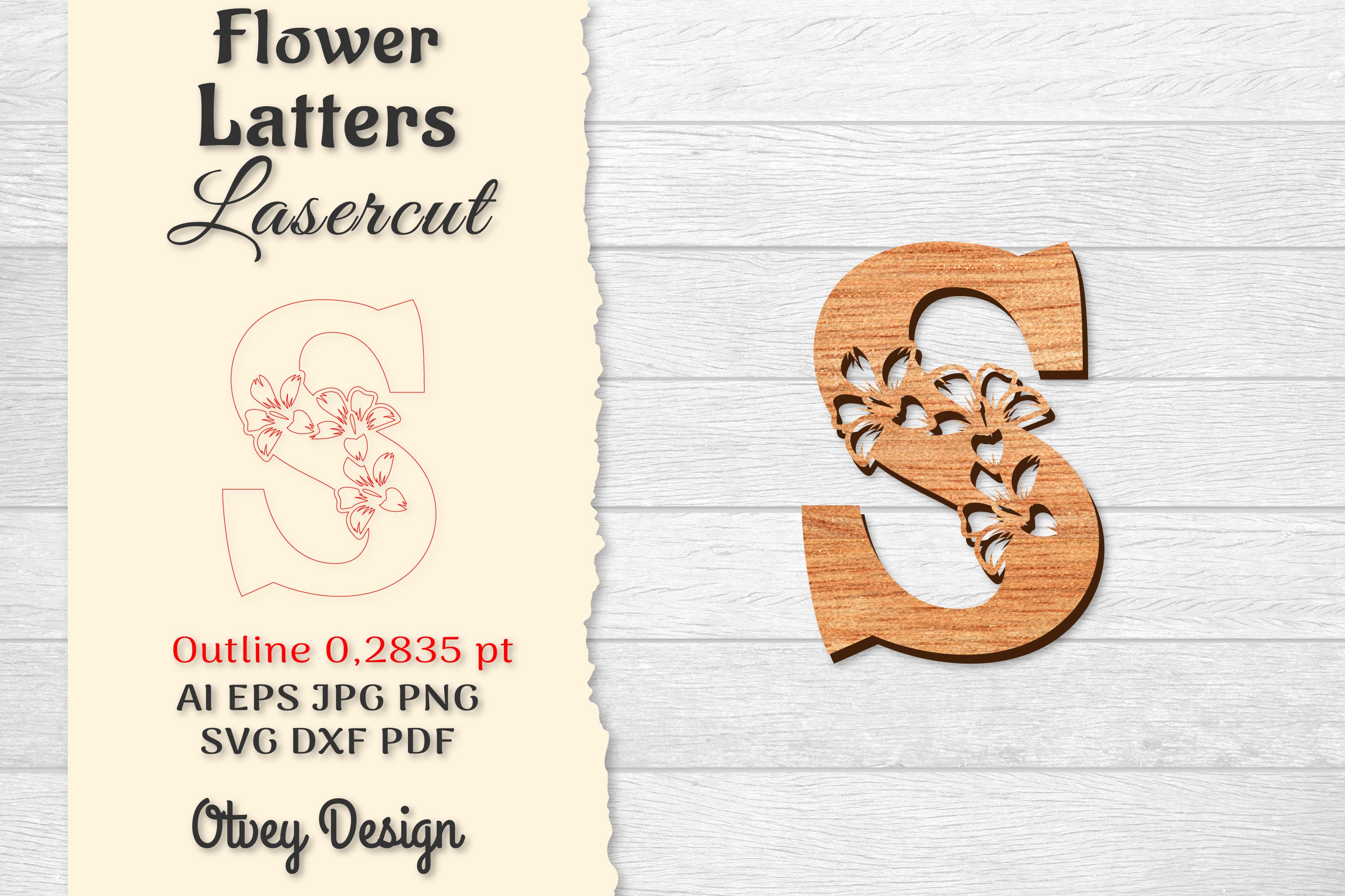 Flower Letters Laser Cut SVG Bundle 148 - CraftNest - Digital Crafting and Art