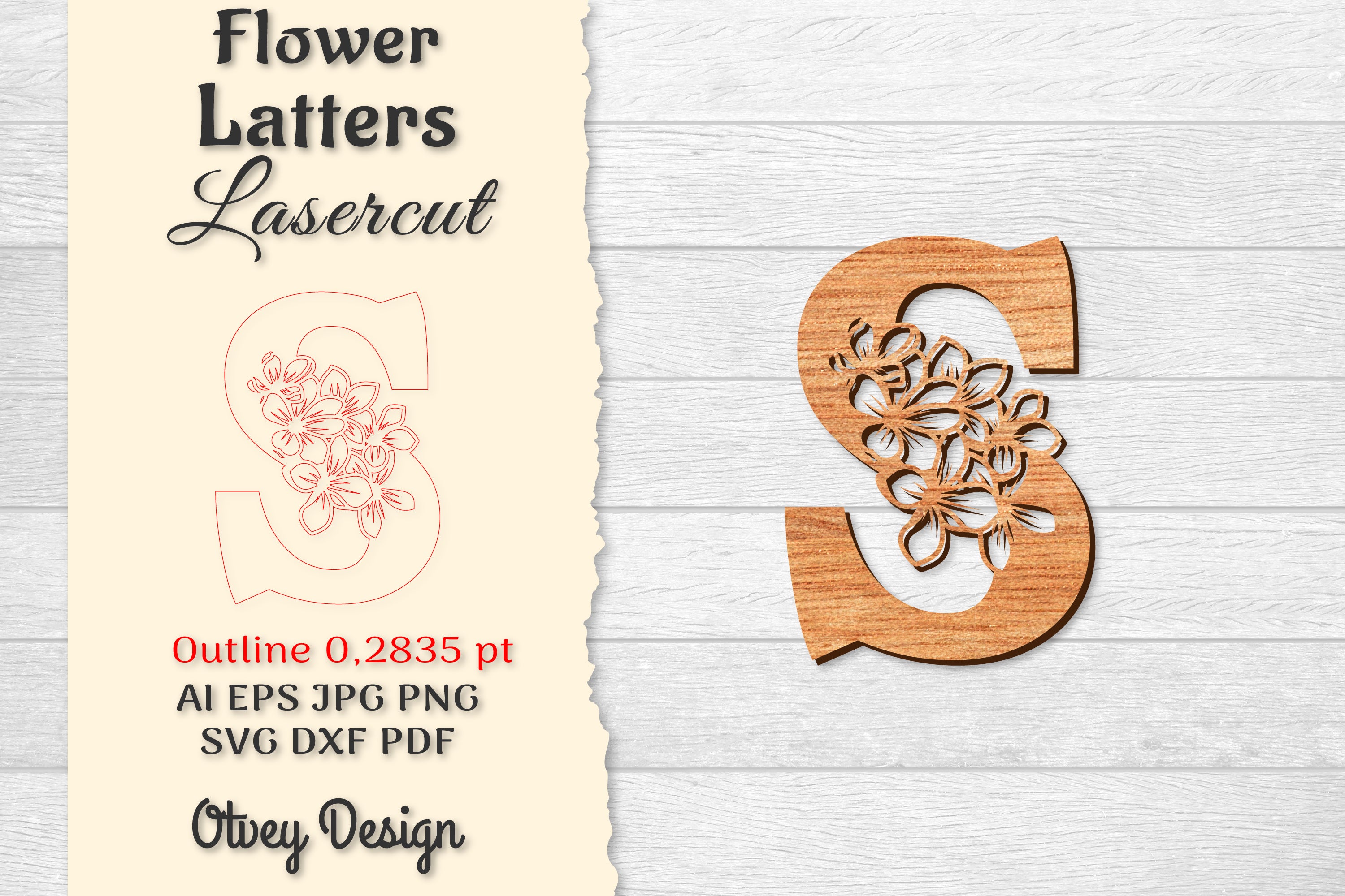 Flower Letters Laser Cut SVG Bundle 160 - CraftNest - Digital Crafting and Art