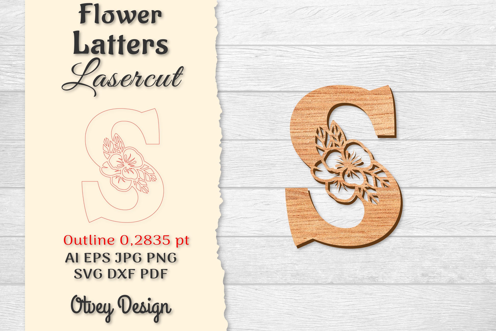 Flower Letters Laser Cut SVG Bundle 84 - CraftNest - Digital Crafting and Art