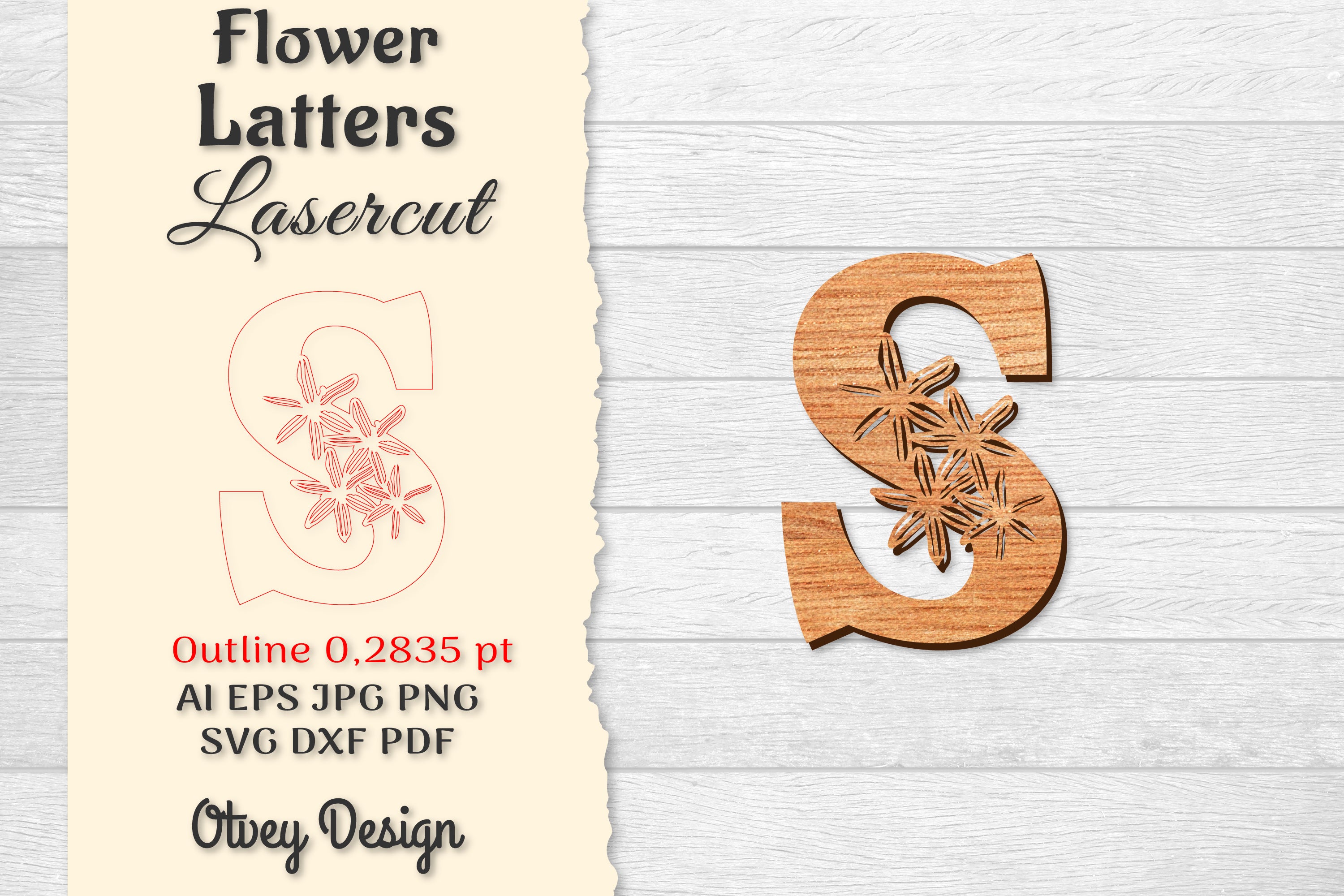 Flower Letters Laser Cut File SVG Bundle 39 - CraftNest - Digital Crafting and Art
