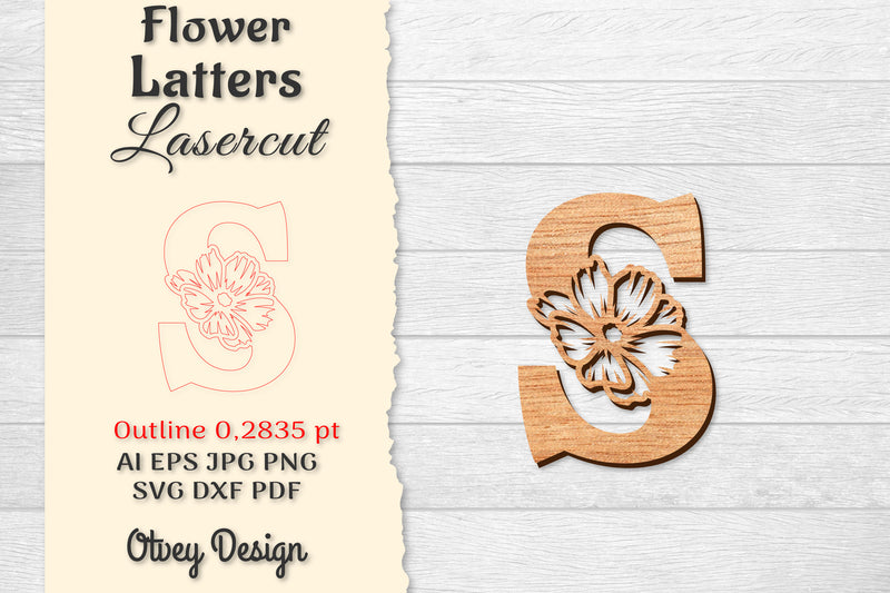 Flower Letters Laser Cut File SVG Bundle 56 - CraftNest - Digital Crafting and Art