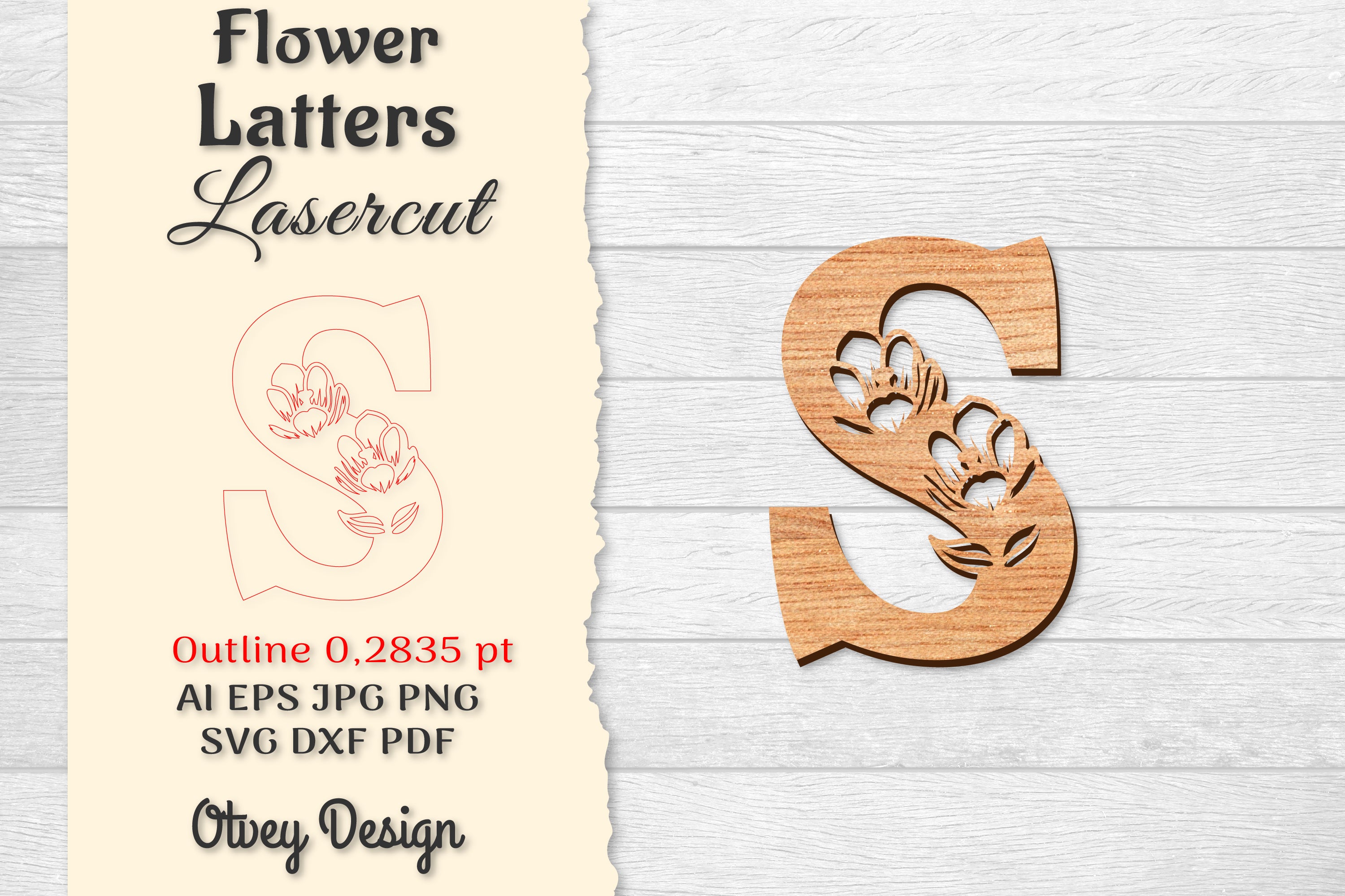 Flower Letters Laser Cut File SVG Bundle 99 - CraftNest - Digital Crafting and Art