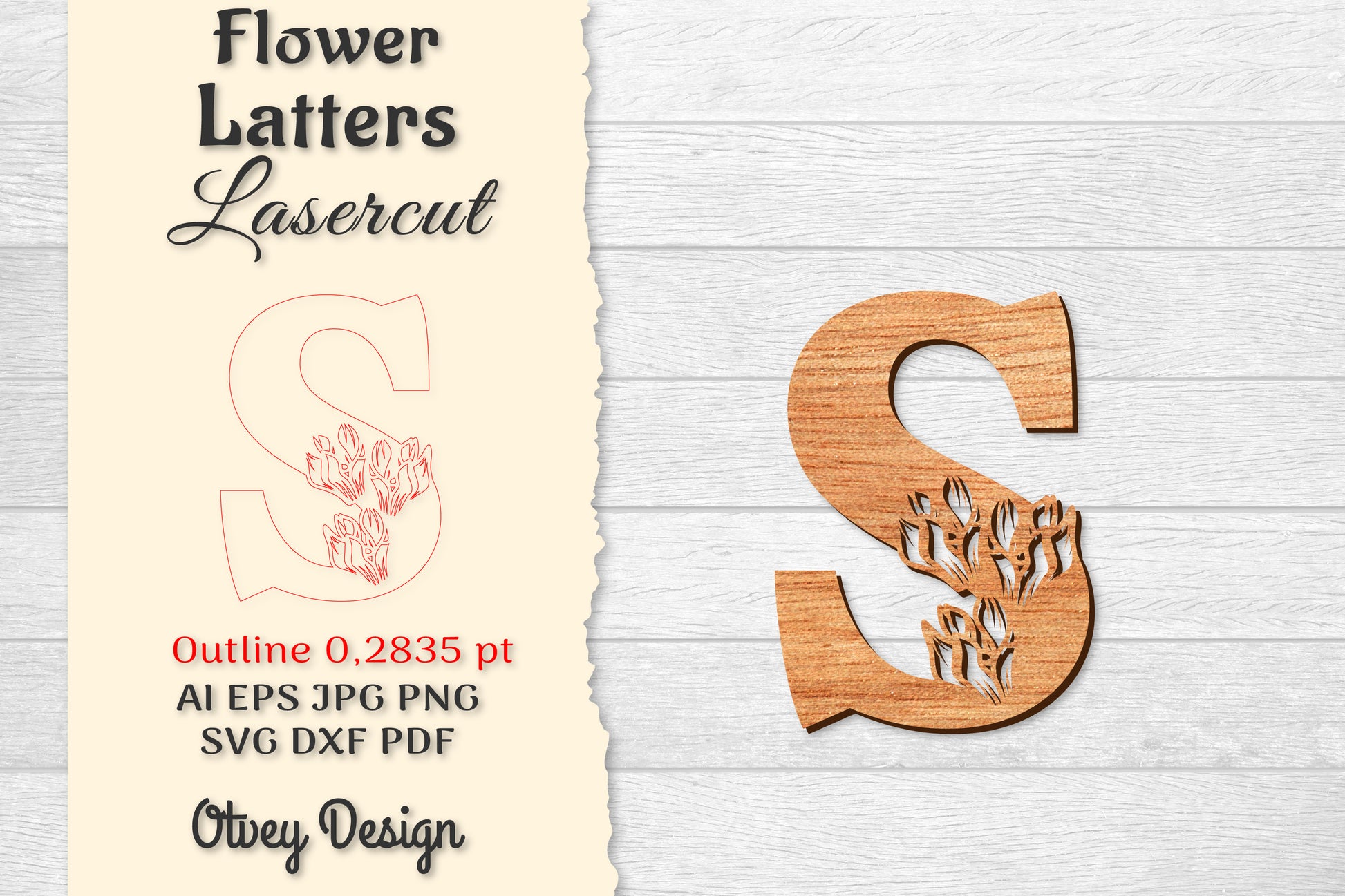 Flower Letters Laser Cut File SVG Bundle 106 - CraftNest - Digital Crafting and Art