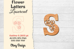 Flower Letters Laser Cut SVG Bundle 134 - CraftNest - Digital Crafting and Art