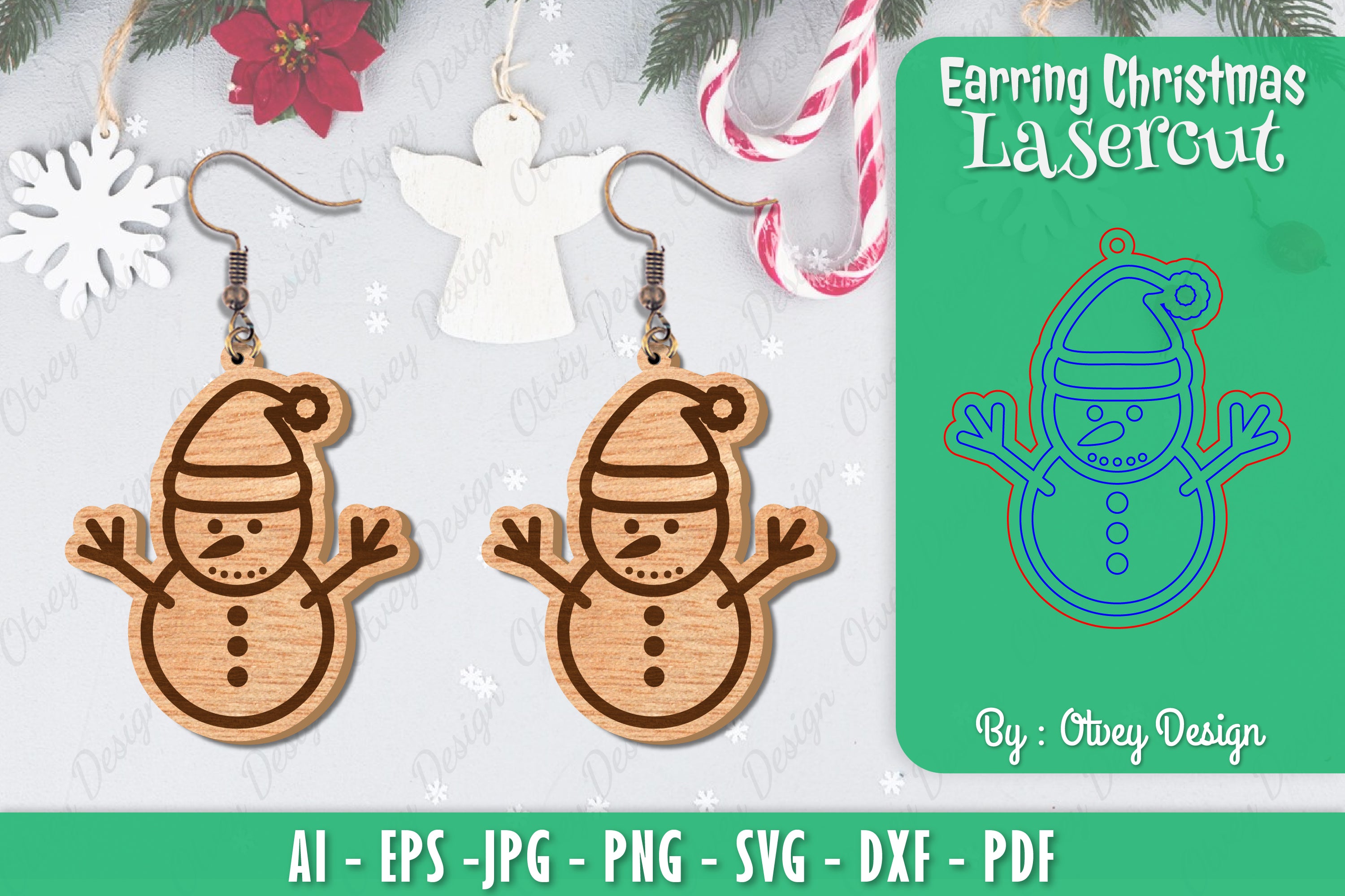 Christmas Earrings SVG Bundle