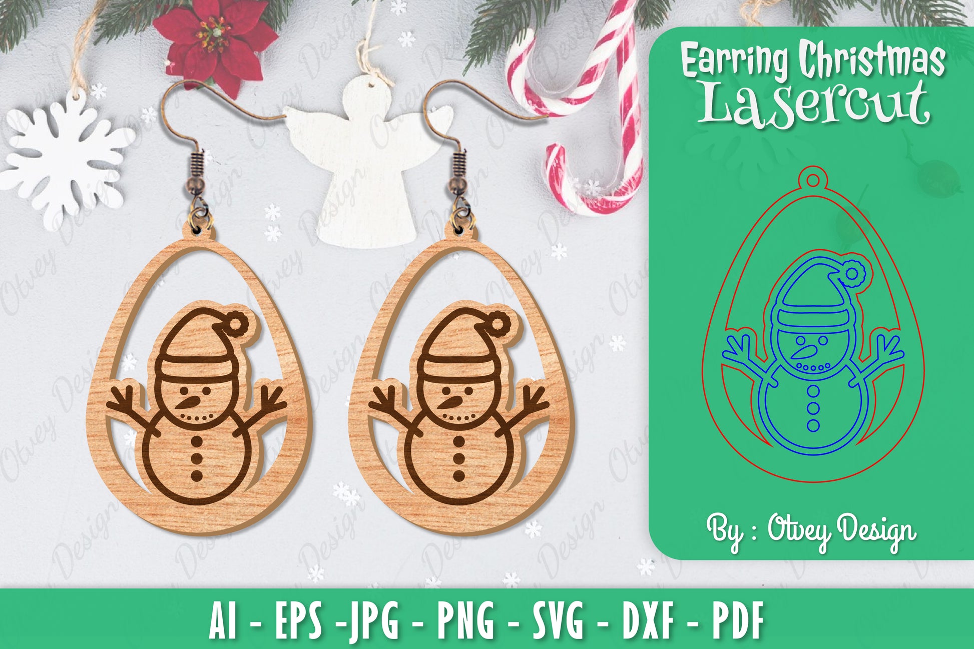 Christmas Earrings SVG Bundle 88 - CraftNest - Digital Crafting and Art