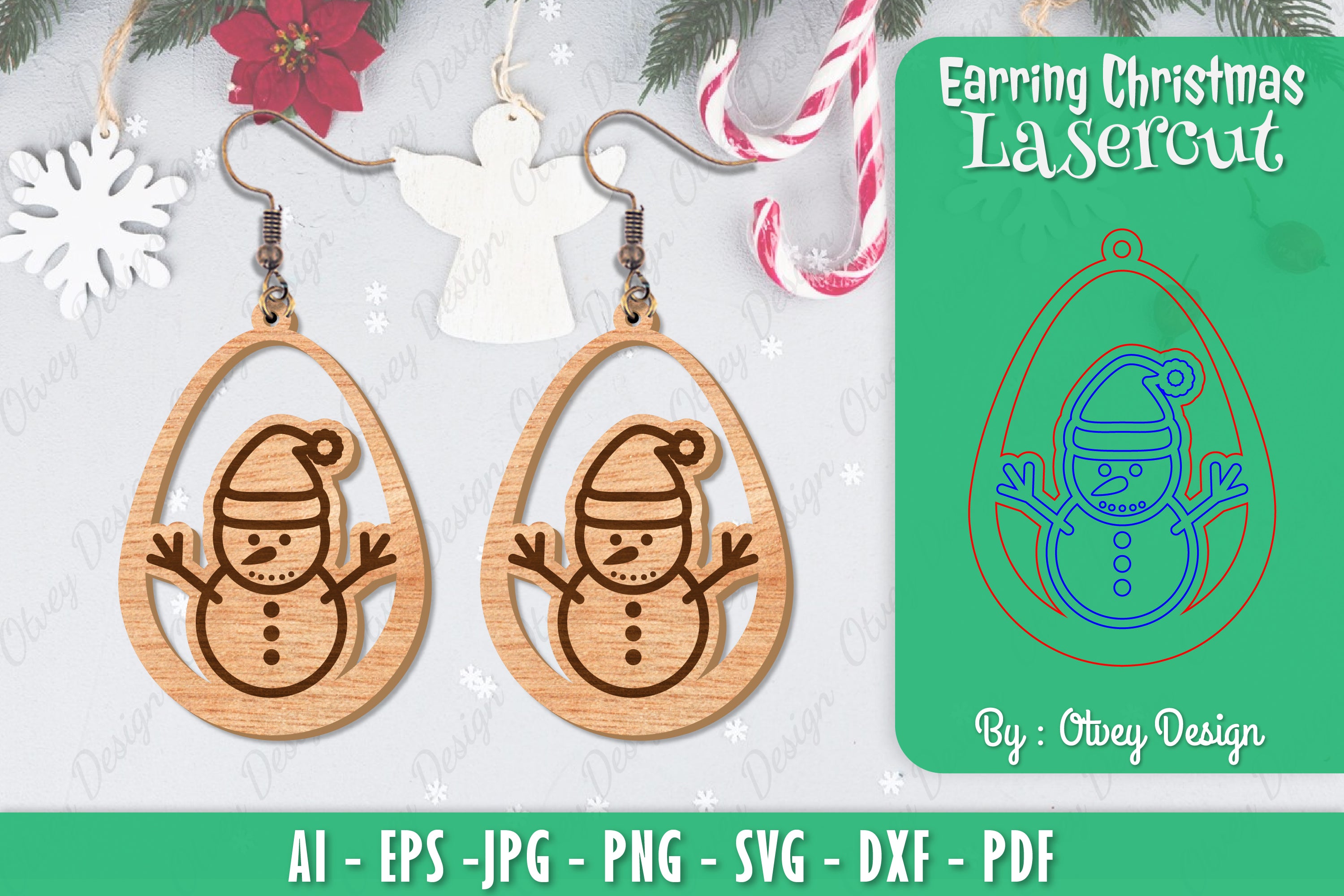 Christmas Earrings SVG Bundle 88 - CraftNest - Digital Crafting and Art