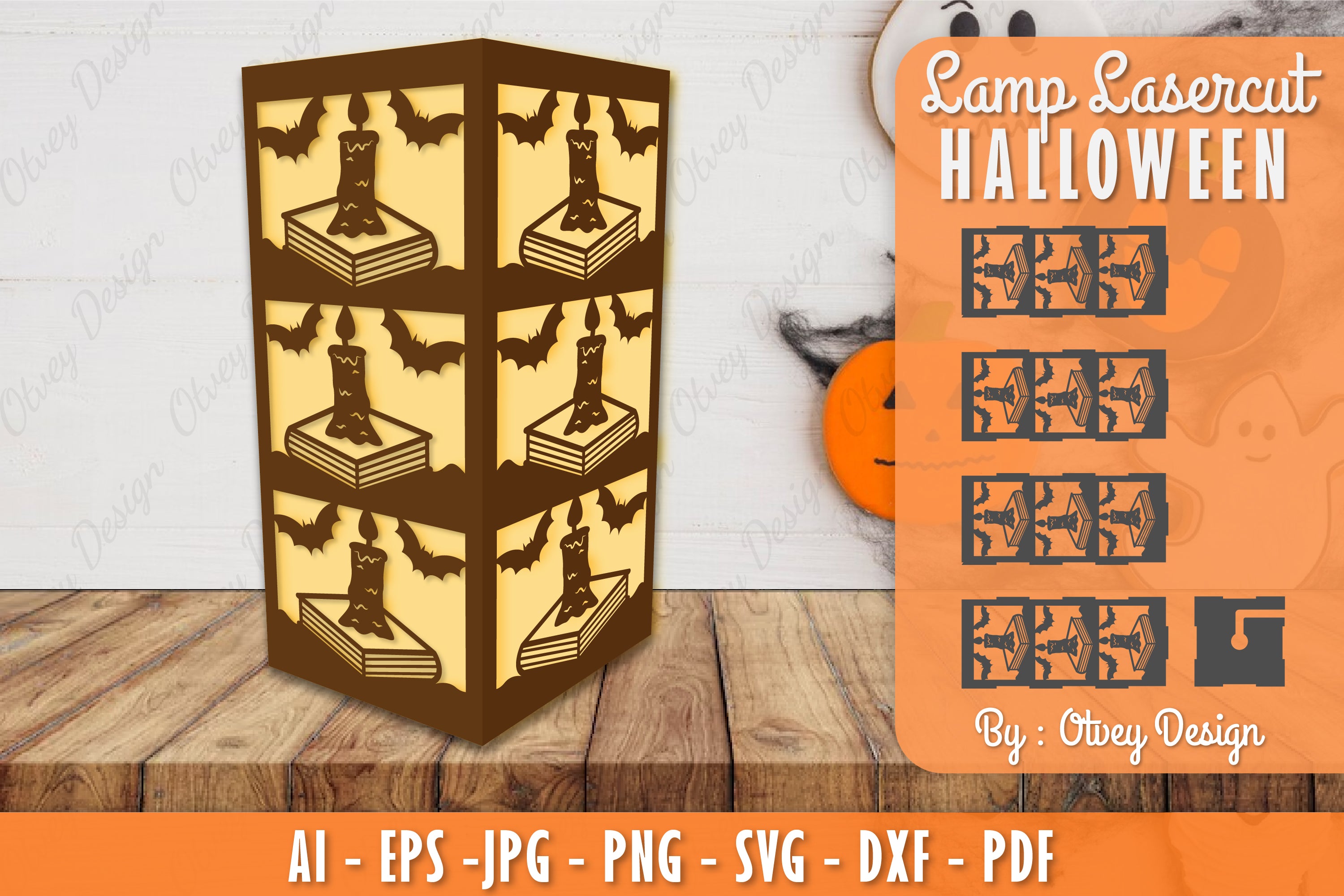 Halloween Lamp Lasercut SVG Bundle