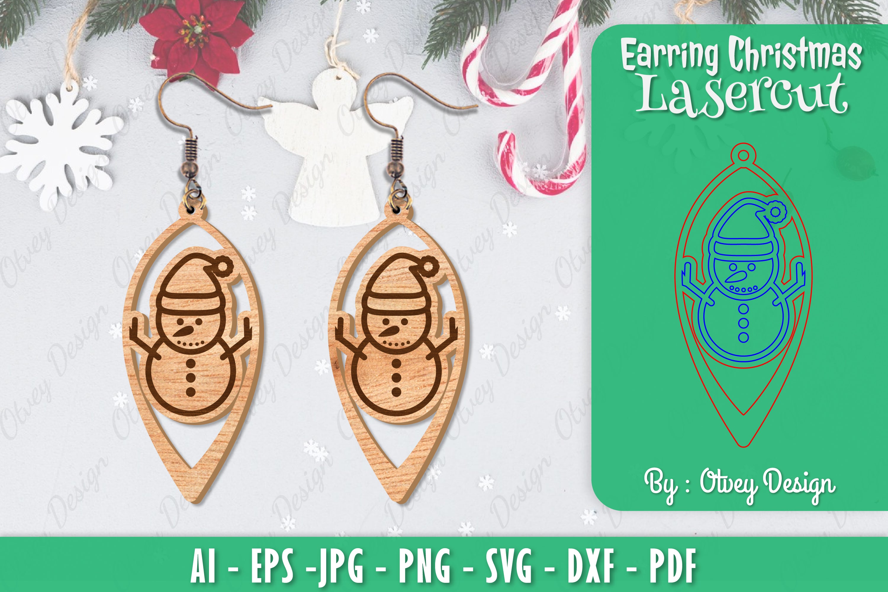 Christmas Earrings SVG Bundle 58 - CraftNest - Digital Crafting and Art