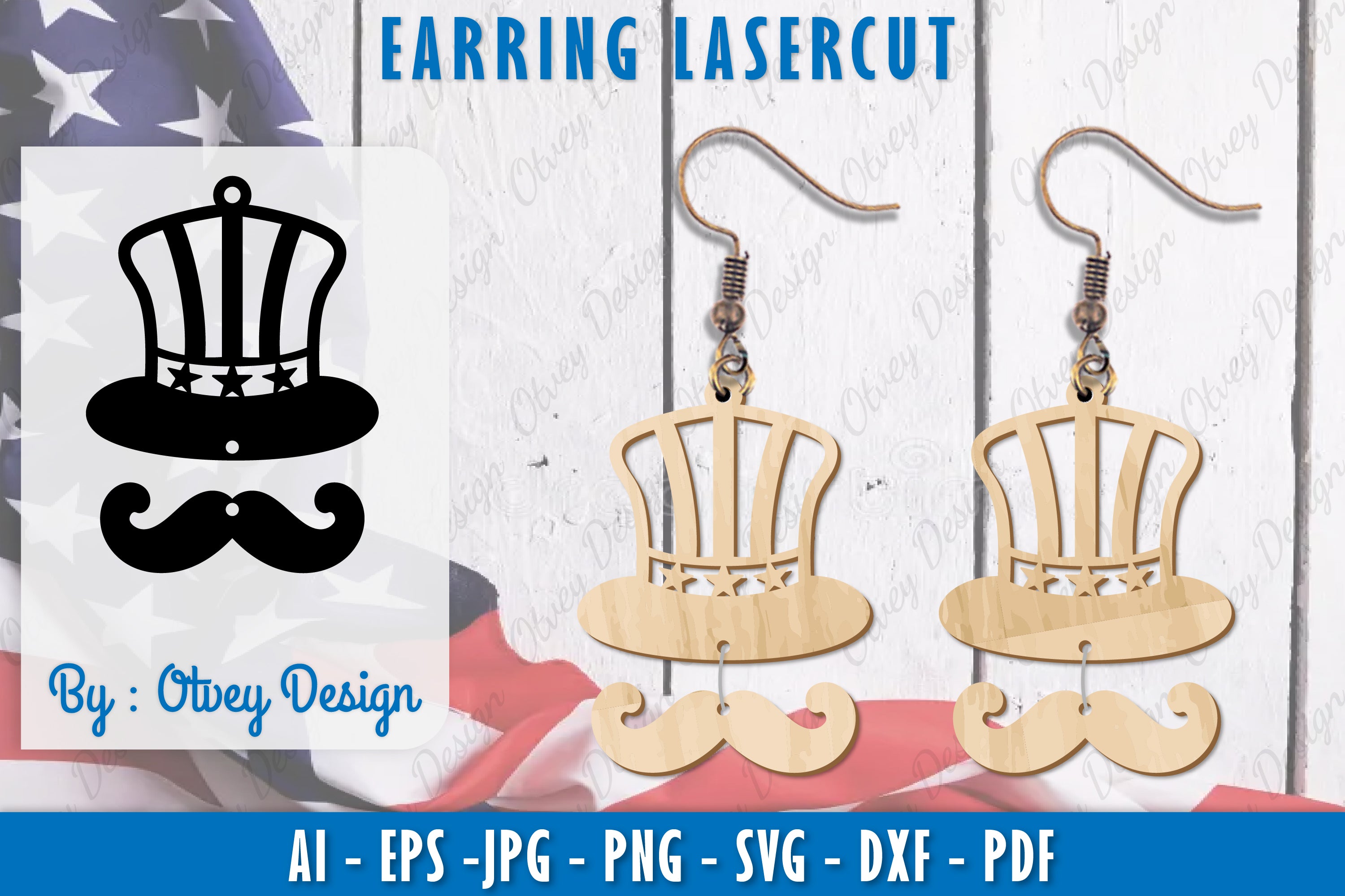 4th of July Earring SVG Bundle 11 - CraftNest - Digital Crafting and Art