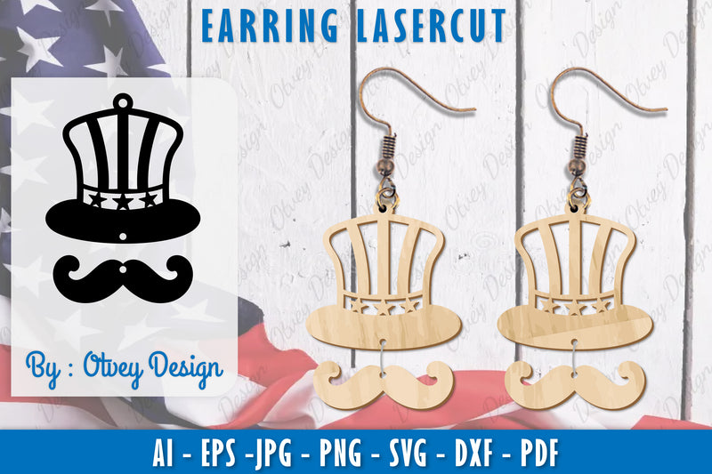4th of July Earring SVG Bundle 11 - CraftNest - Digital Crafting and Art