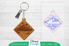 Keychain Sunset Mountain Lasercut SVG Bundle 53 - CraftNest - Digital Crafting and Art