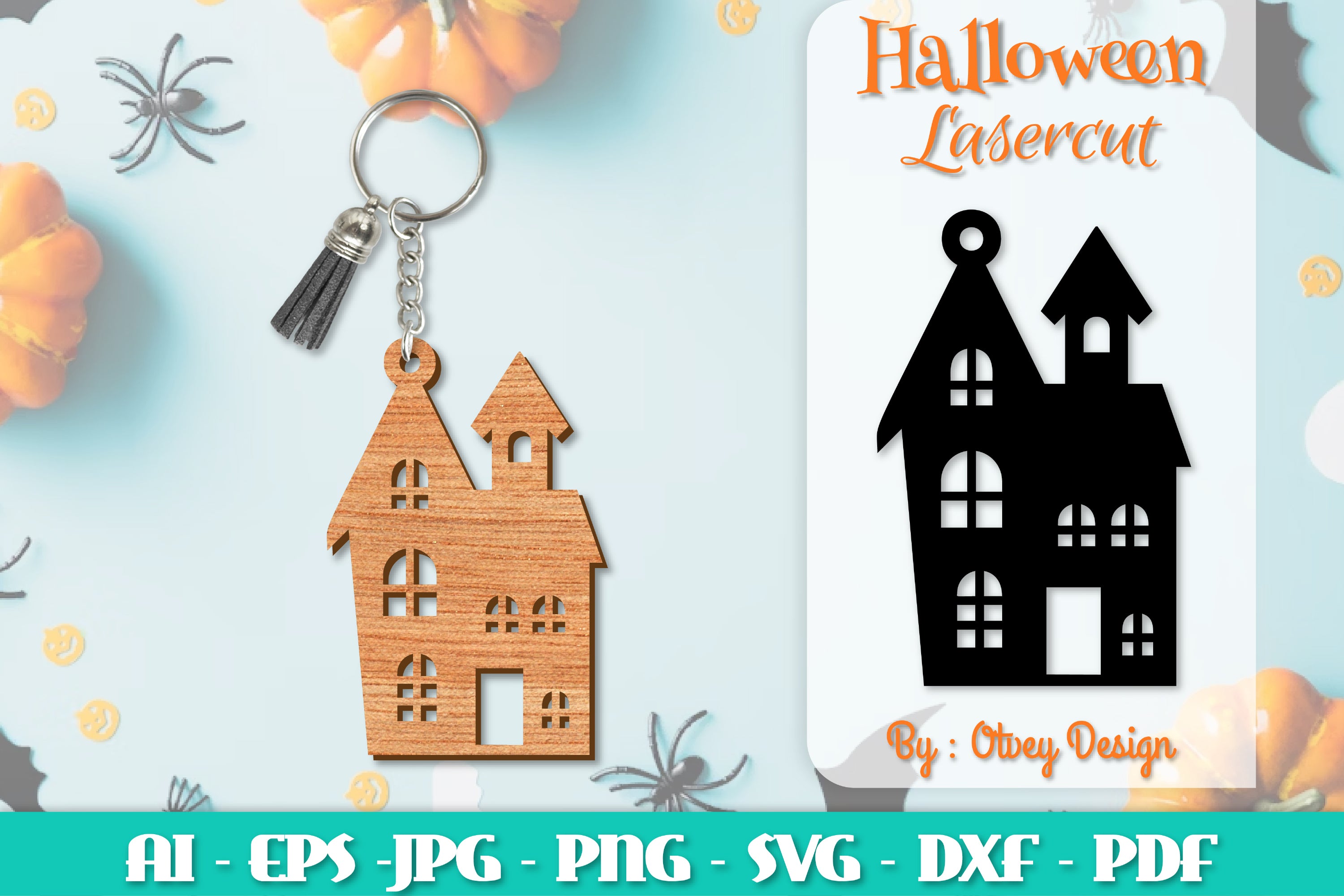 Keychain Halloween Lasercut SVG Bundle 243 - CraftNest - Digital Crafting and Art