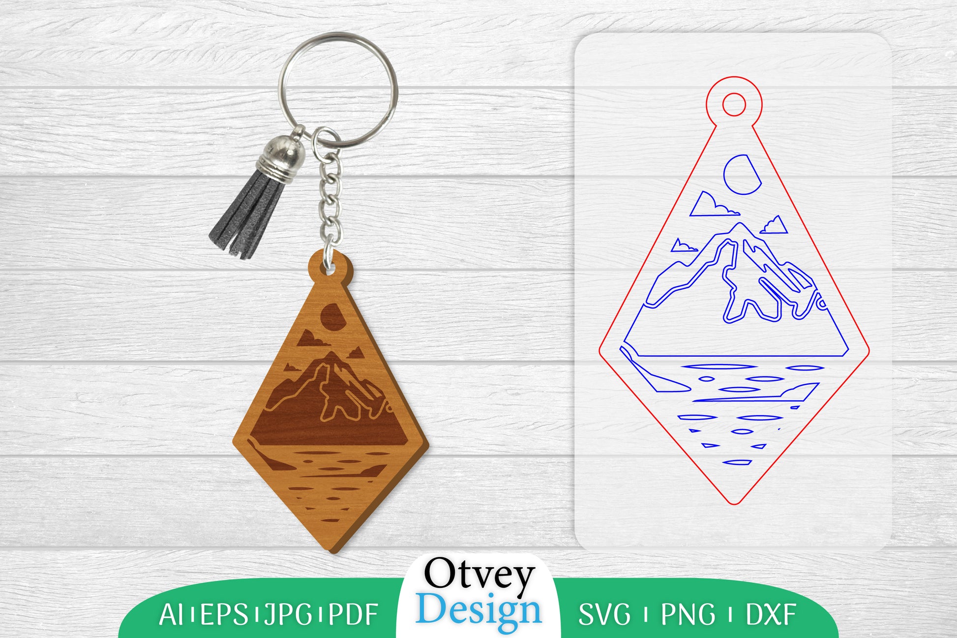 Keychain Sunset Mountain Lasercut SVG Bundle 37 - CraftNest - Digital Crafting and Art