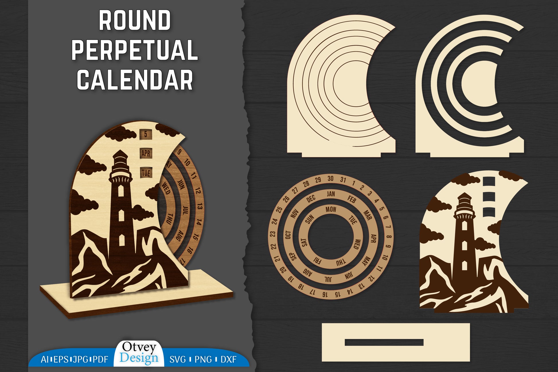 2074 Perpetual Calendar Lasercut SVG Bundle - CraftNest - Digital Crafting and Art