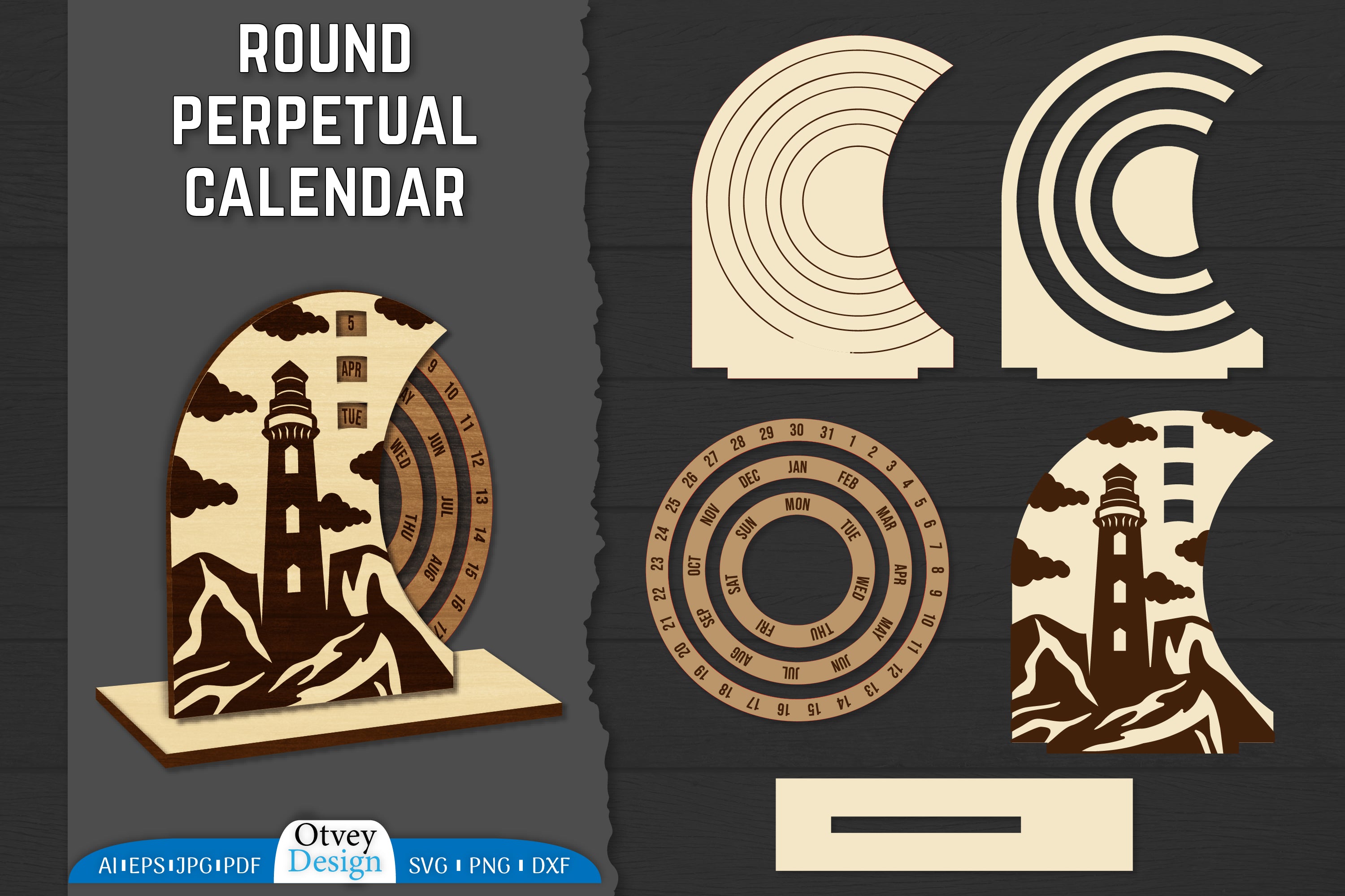 2074 Perpetual Calendar Lasercut SVG Bundle - CraftNest - Digital Crafting and Art
