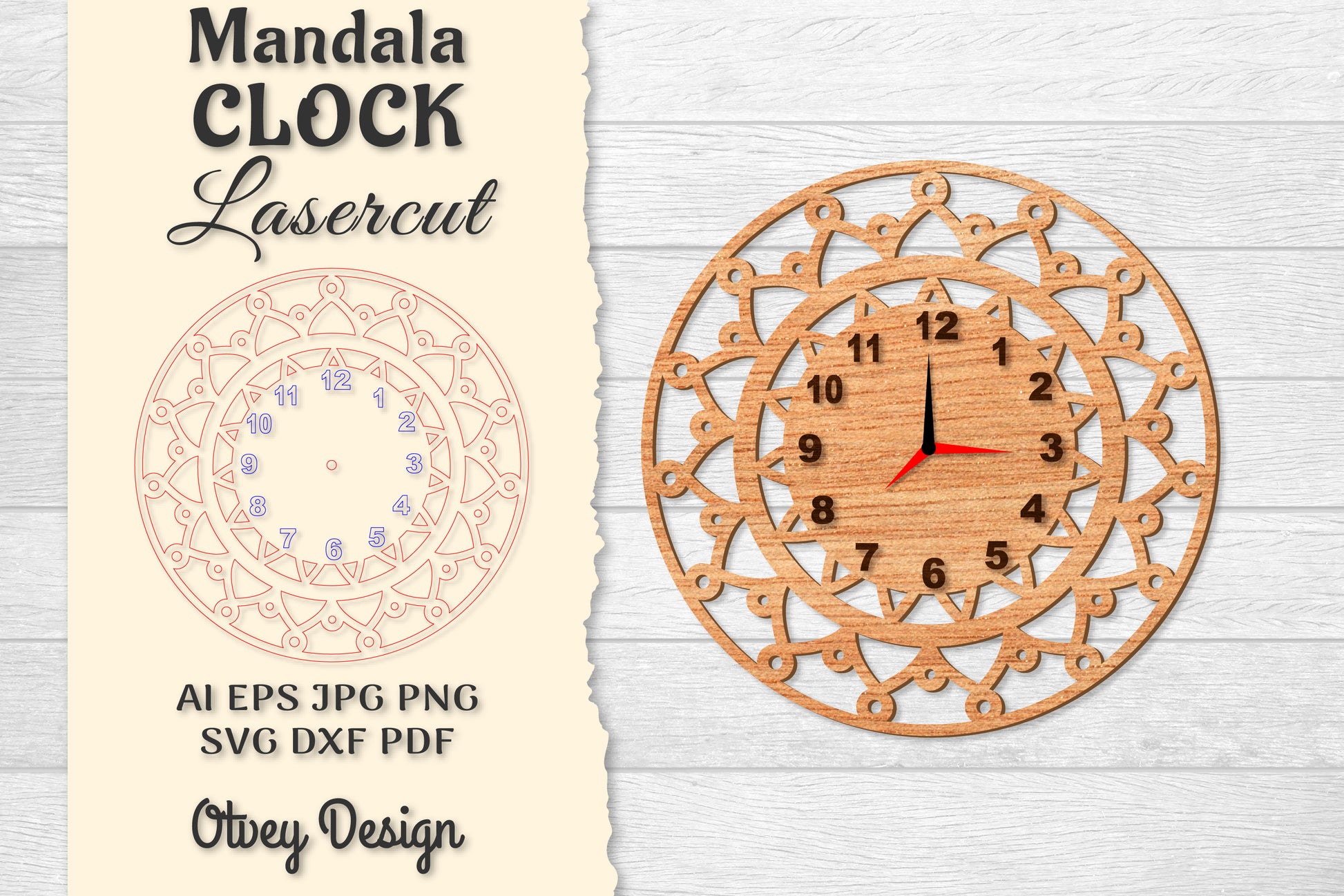 Clock Mandala Lasercut SVG Bundle 7 - CraftNest - Digital Crafting and Art