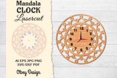 Clock Mandala Lasercut SVG Bundle 7 - CraftNest - Digital Crafting and Art