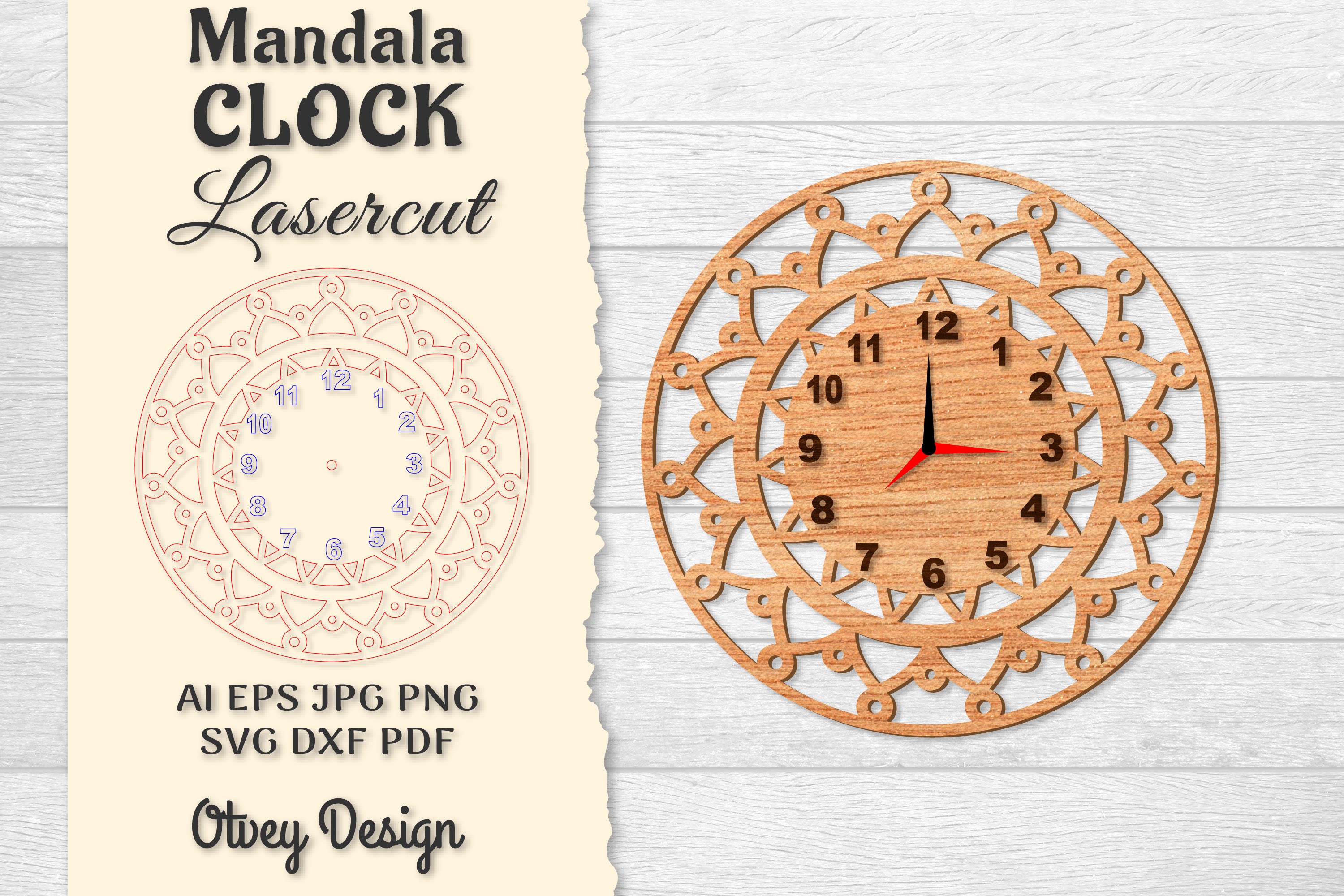 Clock Mandala Lasercut SVG Bundle 7 - CraftNest - Digital Crafting and Art