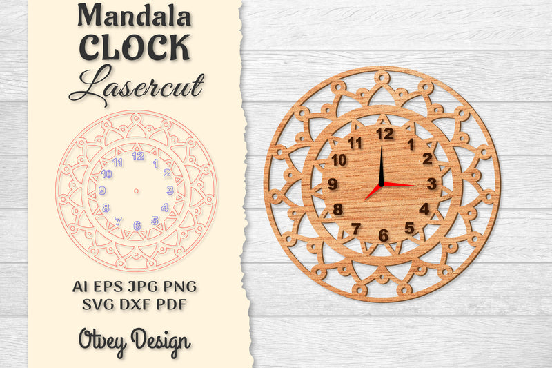 Clock Mandala Lasercut SVG Bundle 7 - CraftNest - Digital Crafting and Art