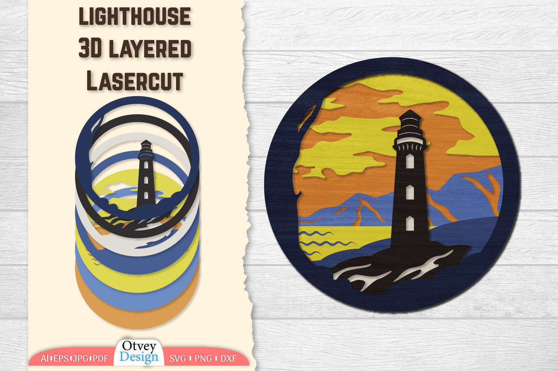 Lighthouse 3D Layered Lasercut SVG Bundle 1 - CraftNest - Digital Crafting and Art