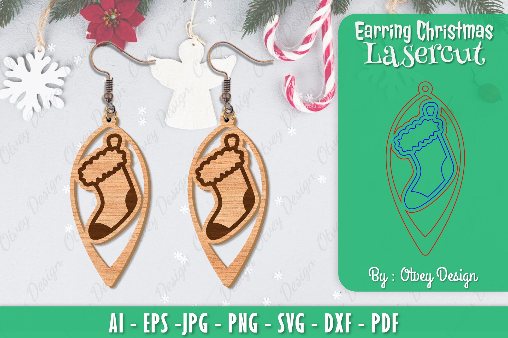 Christmas Earrings SVG Bundle 48 - CraftNest - Digital Crafting and Art
