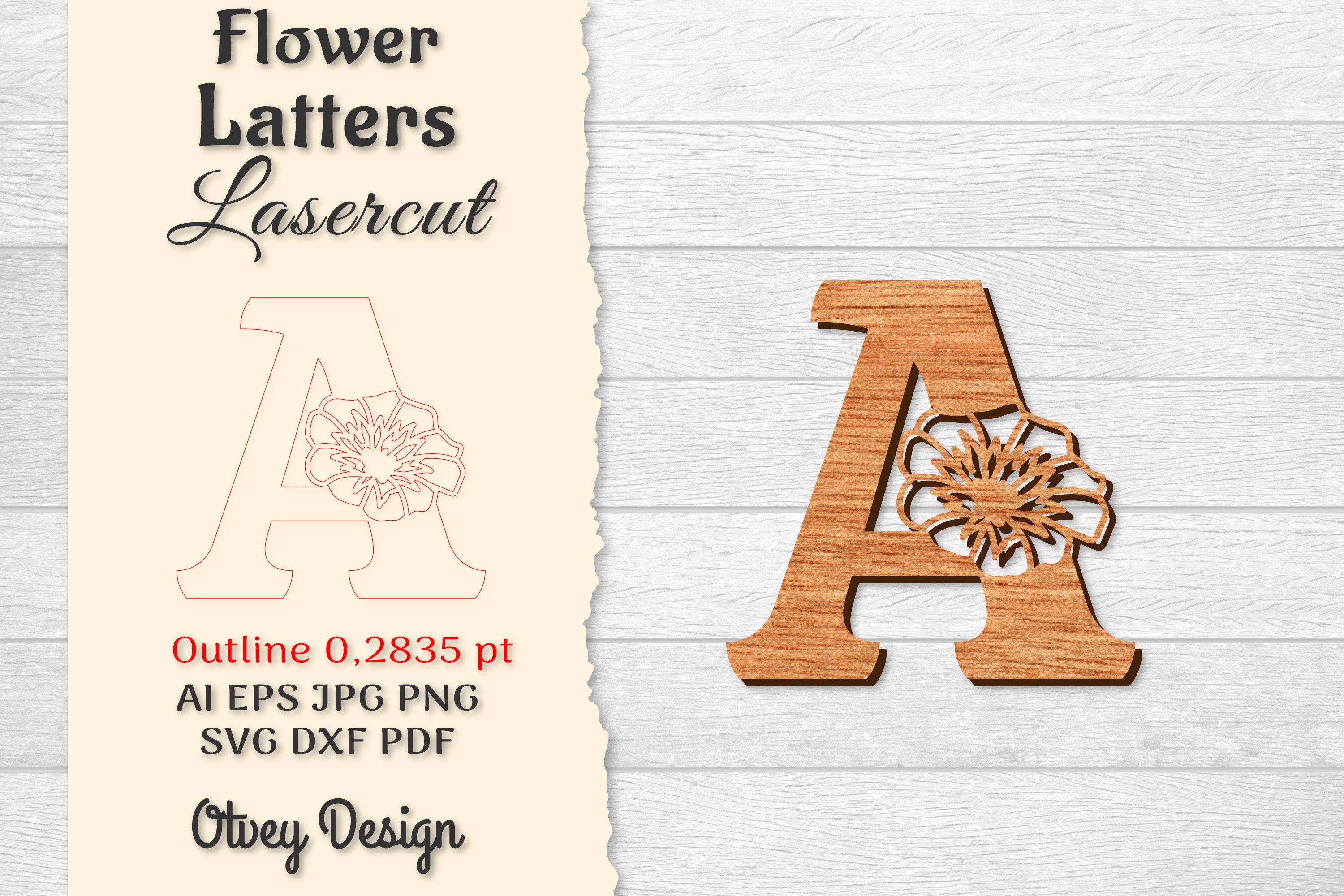 Flower Letters Laser Cut SVG Bundle 21 - CraftNest - Digital Crafting and Art