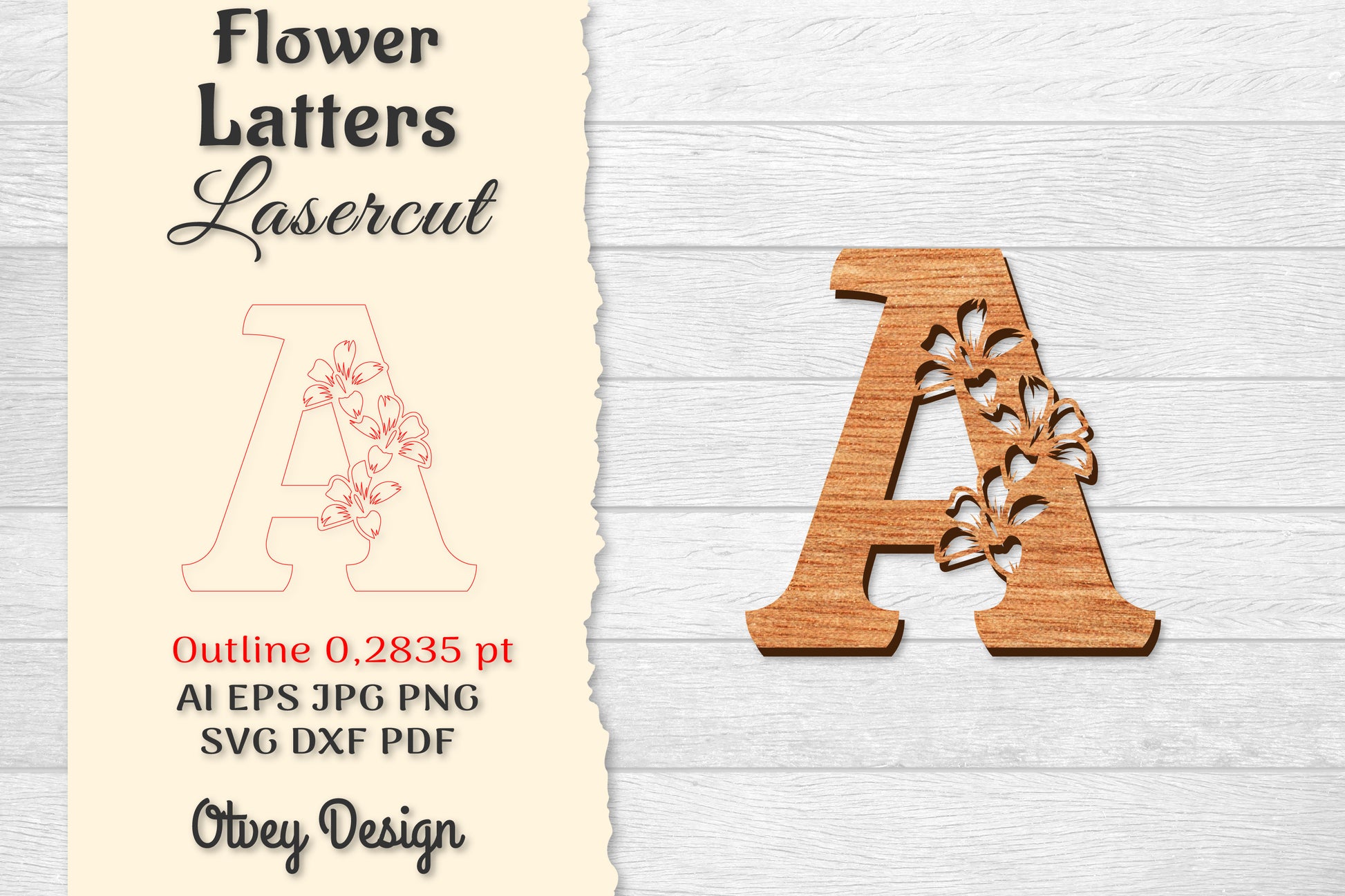 Flower Letters Laser Cut File SVG Bundle 117 - CraftNest - Digital Crafting and Art