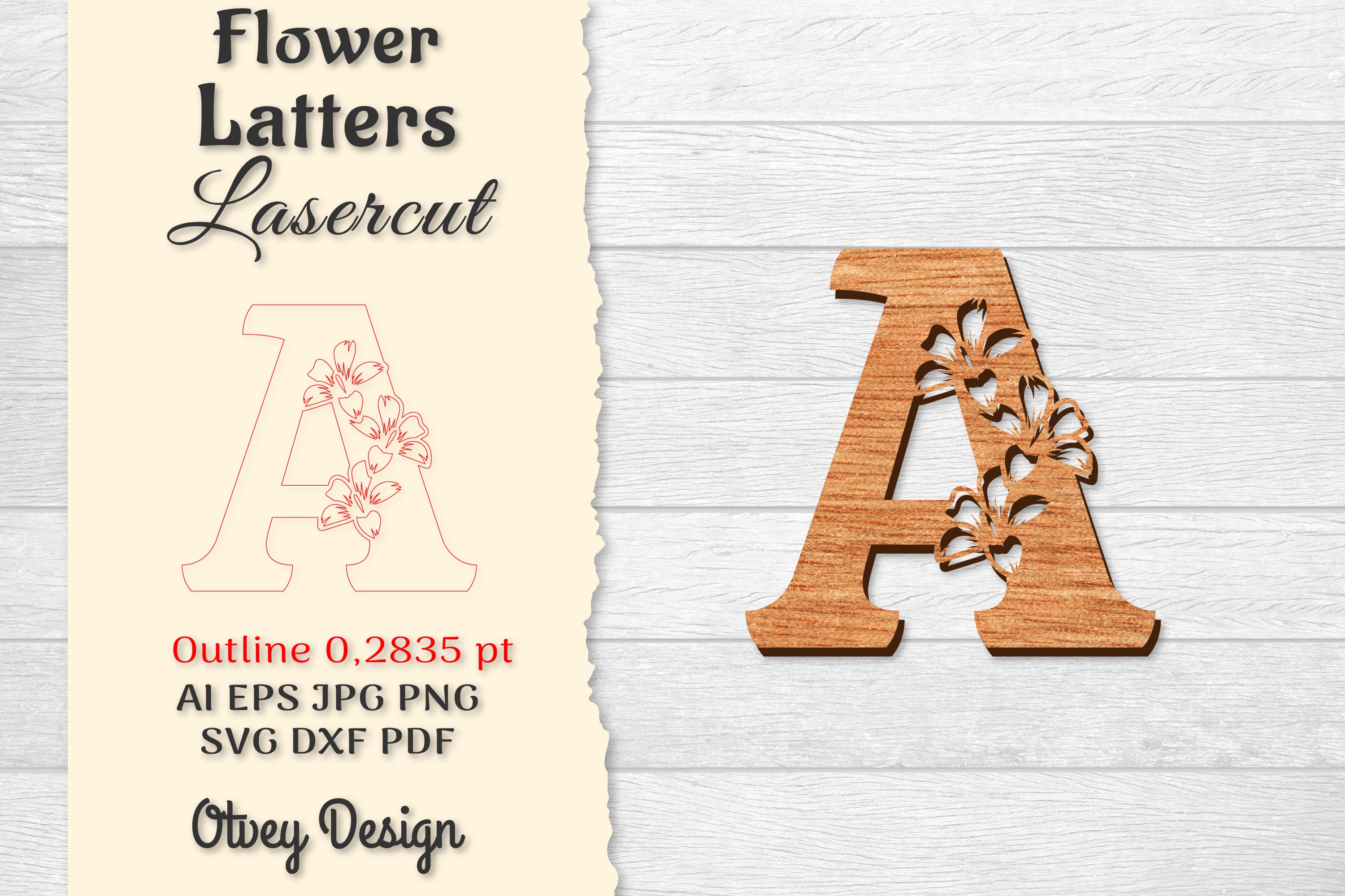 Flower Letters Laser Cut File SVG Bundle 117 - CraftNest - Digital Crafting and Art