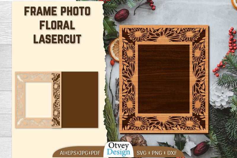 Floral Lasercut 2-Frame Photo SVG Bundle - CraftNest - Digital Crafting and Art
