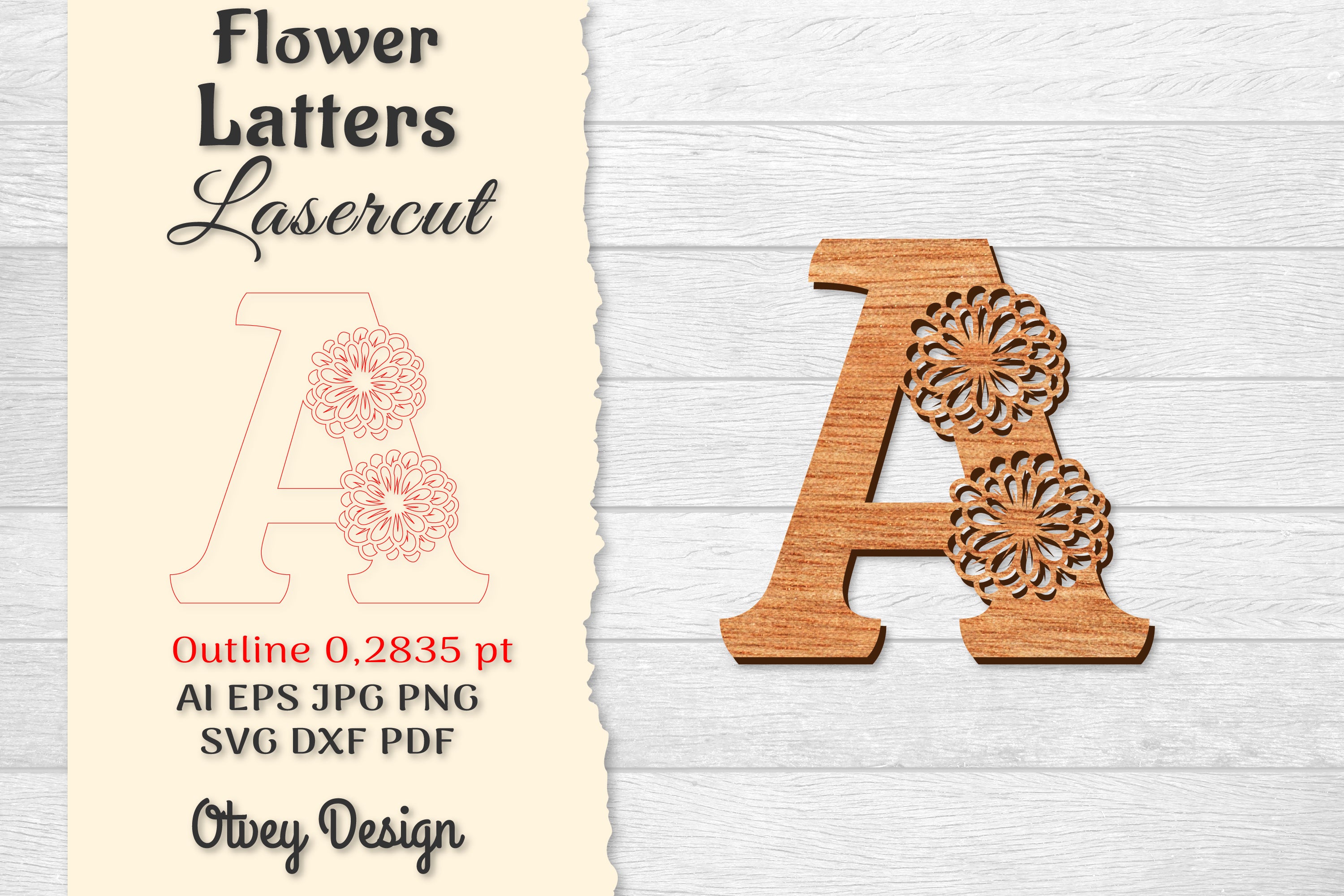 Flower Letters Laser Cut SVG Bundle 36 - CraftNest - Digital Crafting and Art