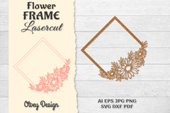 5 Frame Flower Lasercut SVG Bundle - CraftNest - Digital Crafting and Art