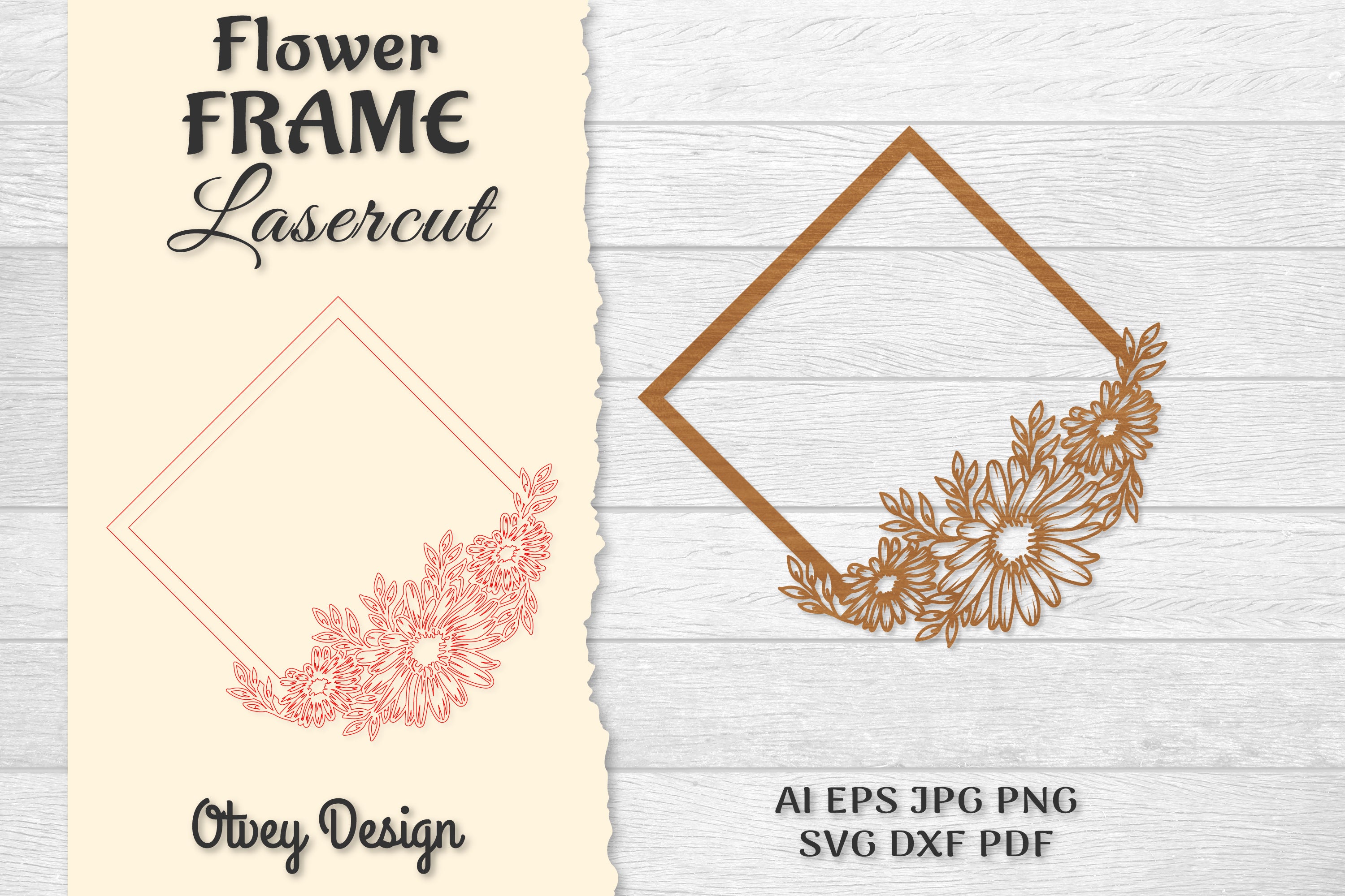 5 Frame Flower Lasercut SVG Bundle - CraftNest - Digital Crafting and Art
