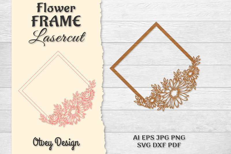 5 Frame Flower Lasercut SVG Bundle - CraftNest - Digital Crafting and Art