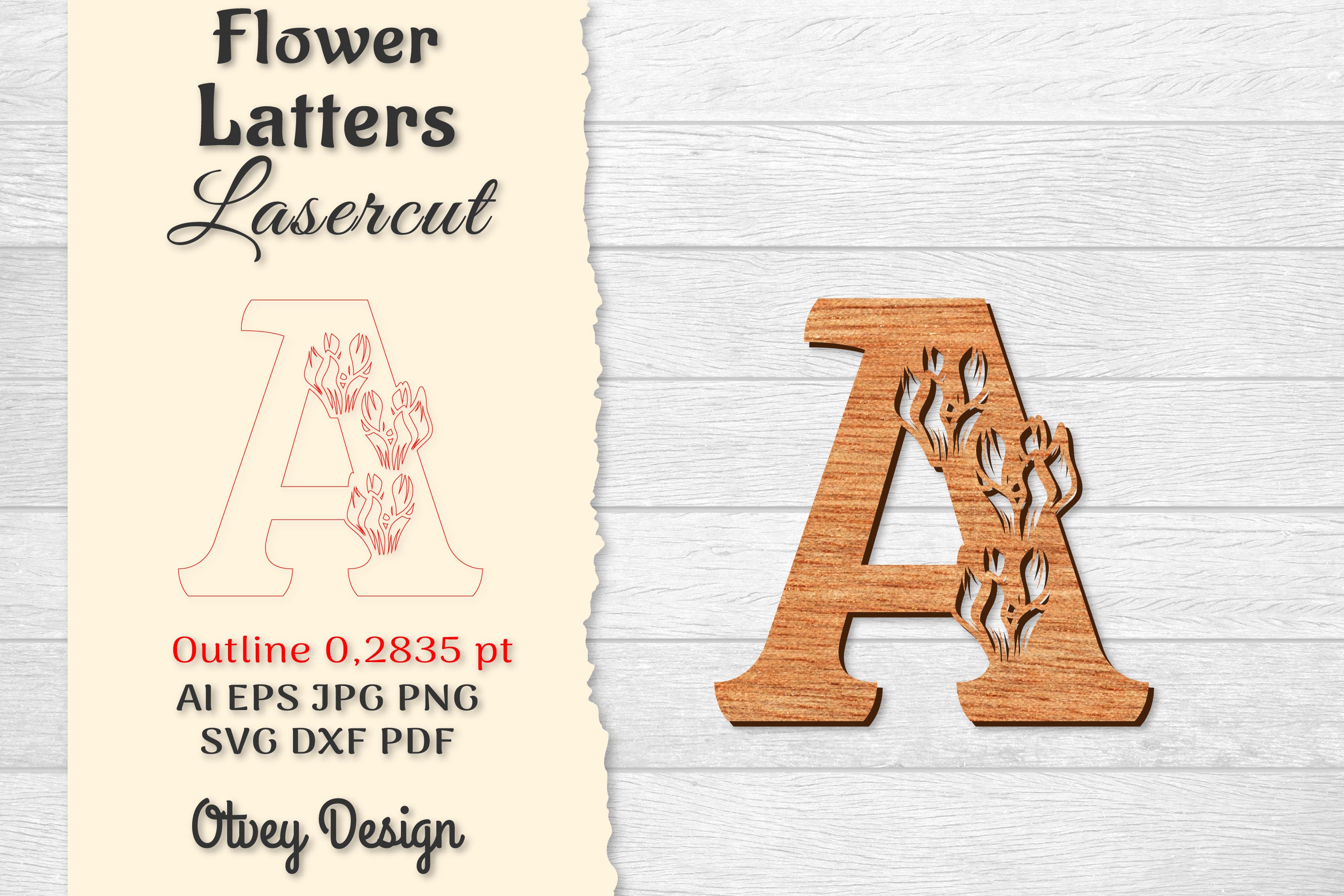 Flower Letters Laser Cut SVG Bundle 106 - CraftNest - Digital Crafting and Art